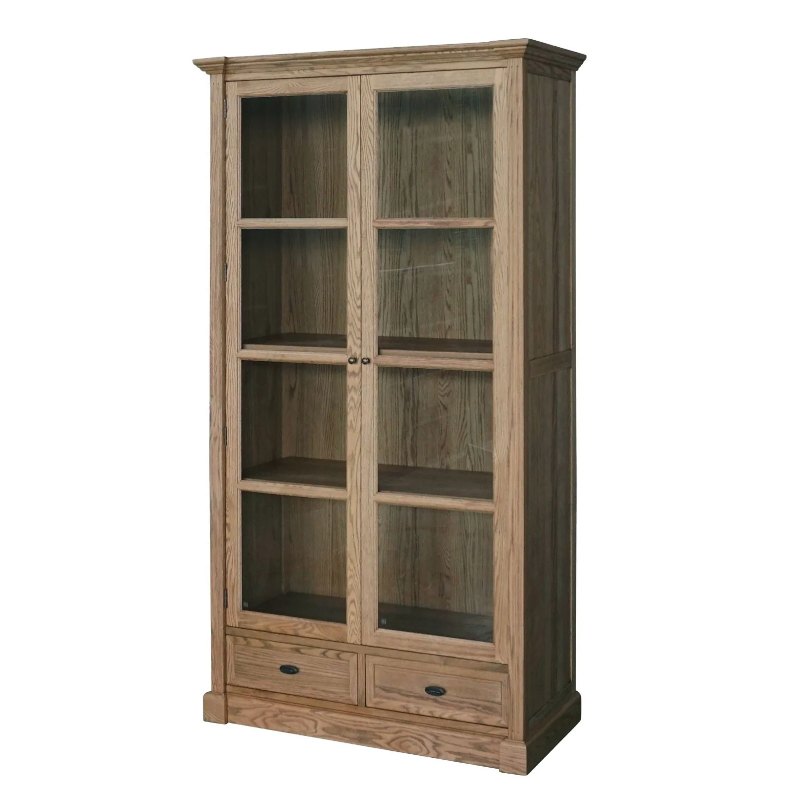 Hamptons Coastal Glass Display Cabinet Bookcase - Image 3