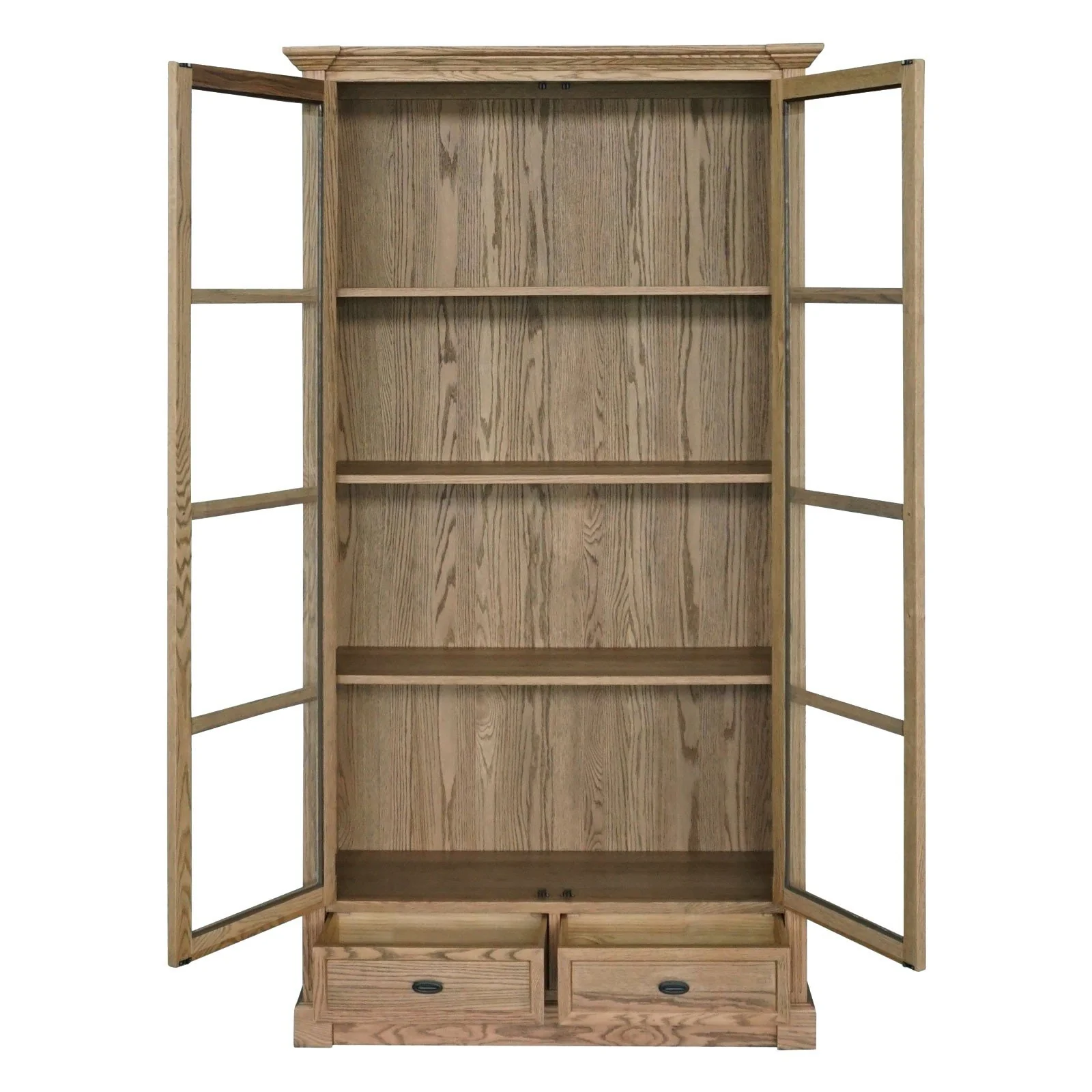 Hamptons Coastal Glass Display Cabinet Bookcase - Image 4