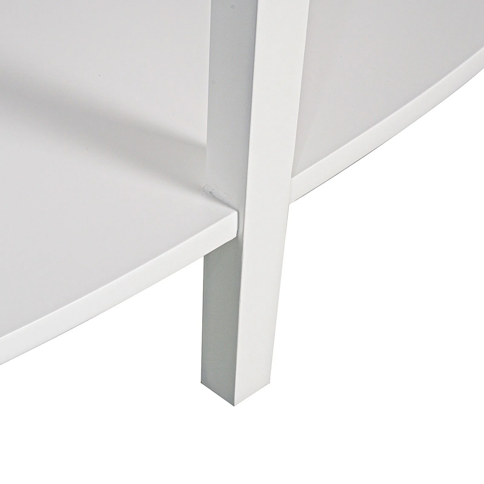 New England Hamptons Half-Moon Curve Hallway Console Table Dentil Molding Design - Image 16