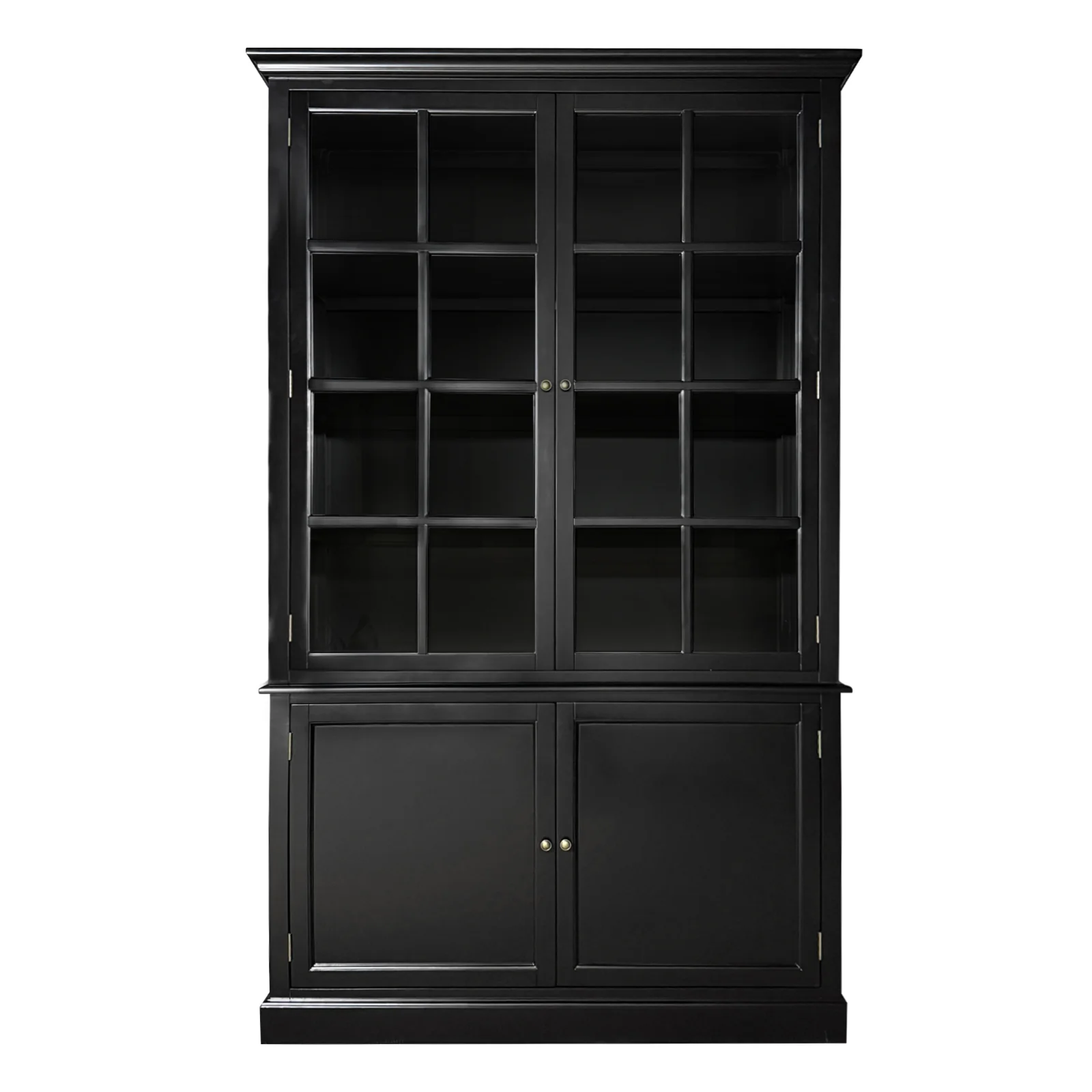 Hamptons Coastal Hutch Glass Display Cabinet Bookcase and Buffet Cupboard - Image 13