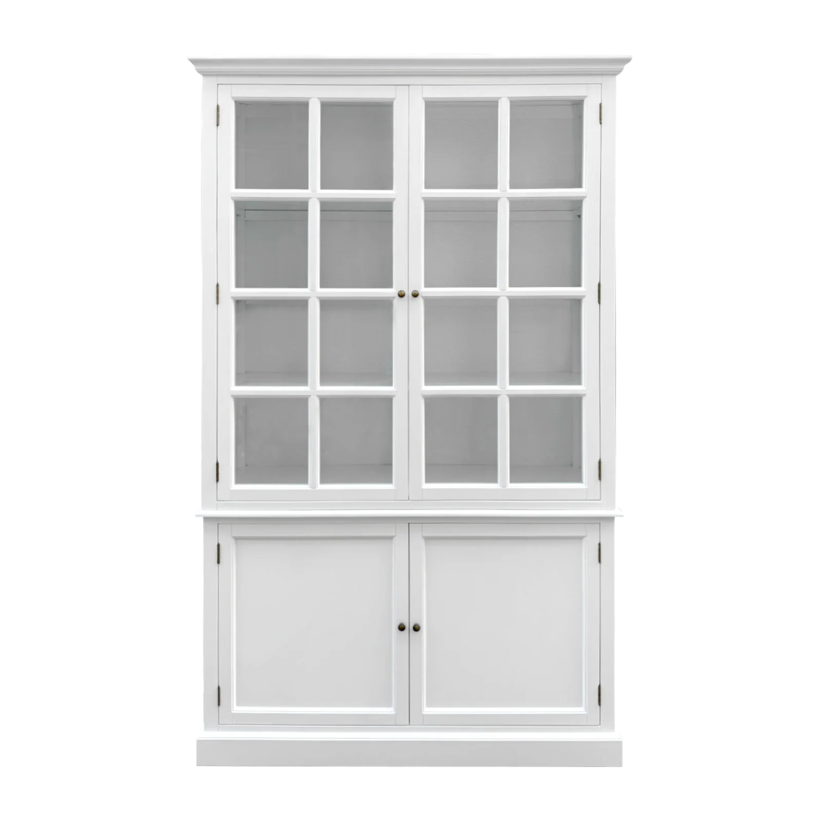 Hamptons Coastal Hutch Glass Display Cabinet Bookcase and Buffet Cupboard - Image 18