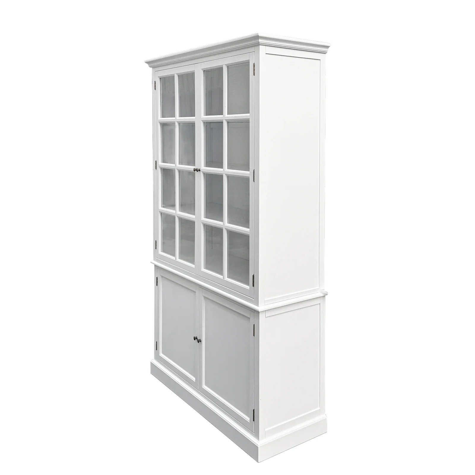 Hamptons Coastal Hutch Glass Display Cabinet Bookcase and Buffet Cupboard - Image 20