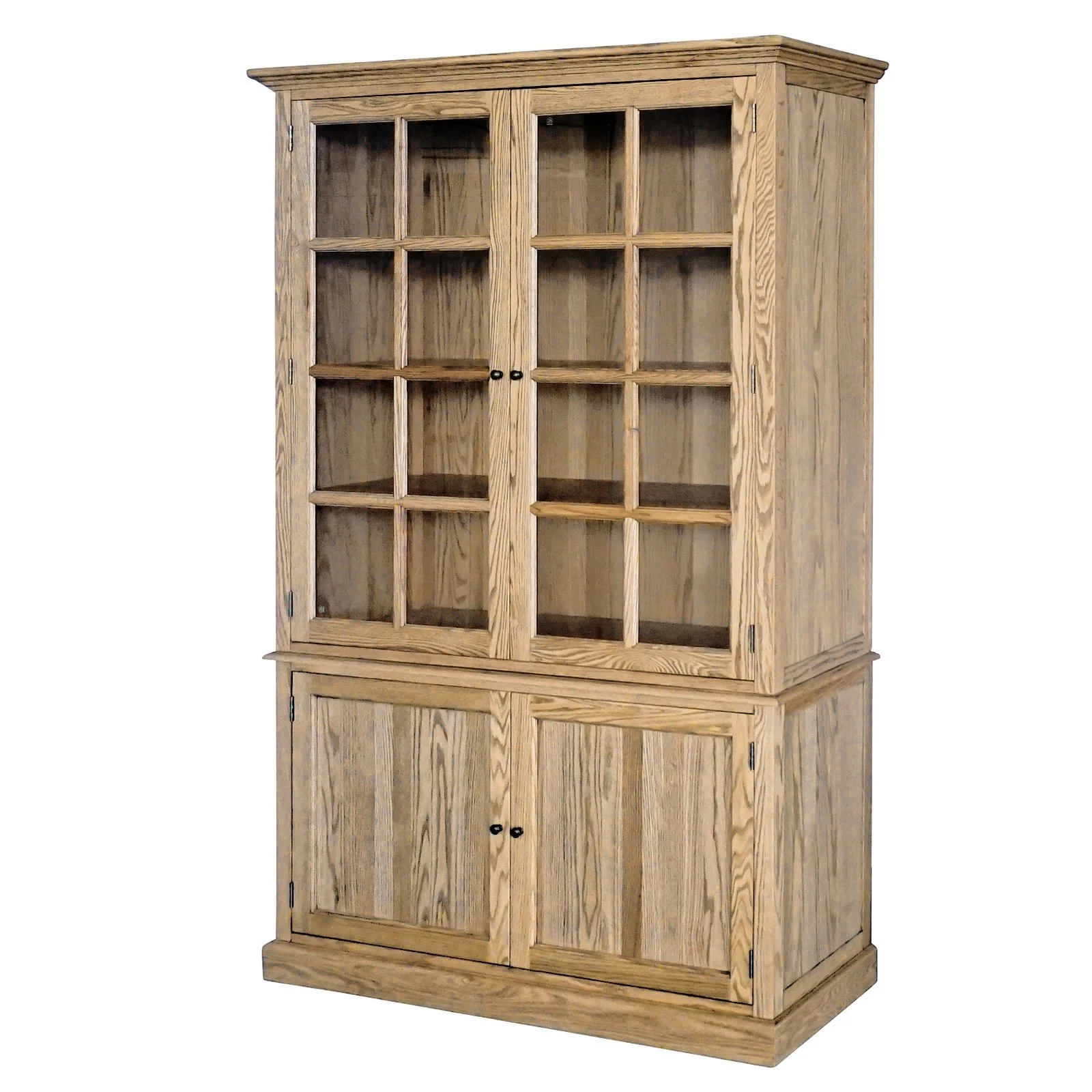 Hamptons Coastal Hutch Glass Display Cabinet Bookcase and Buffet Cupboard - Image 3