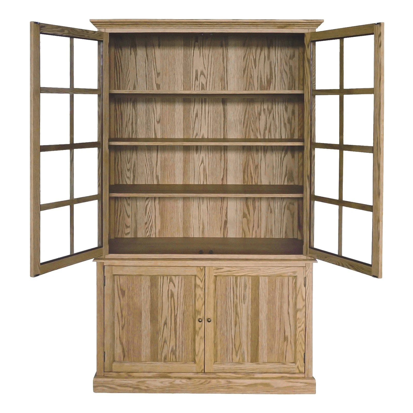 Hamptons Coastal Hutch Glass Display Cabinet Bookcase and Buffet Cupboard - Image 5