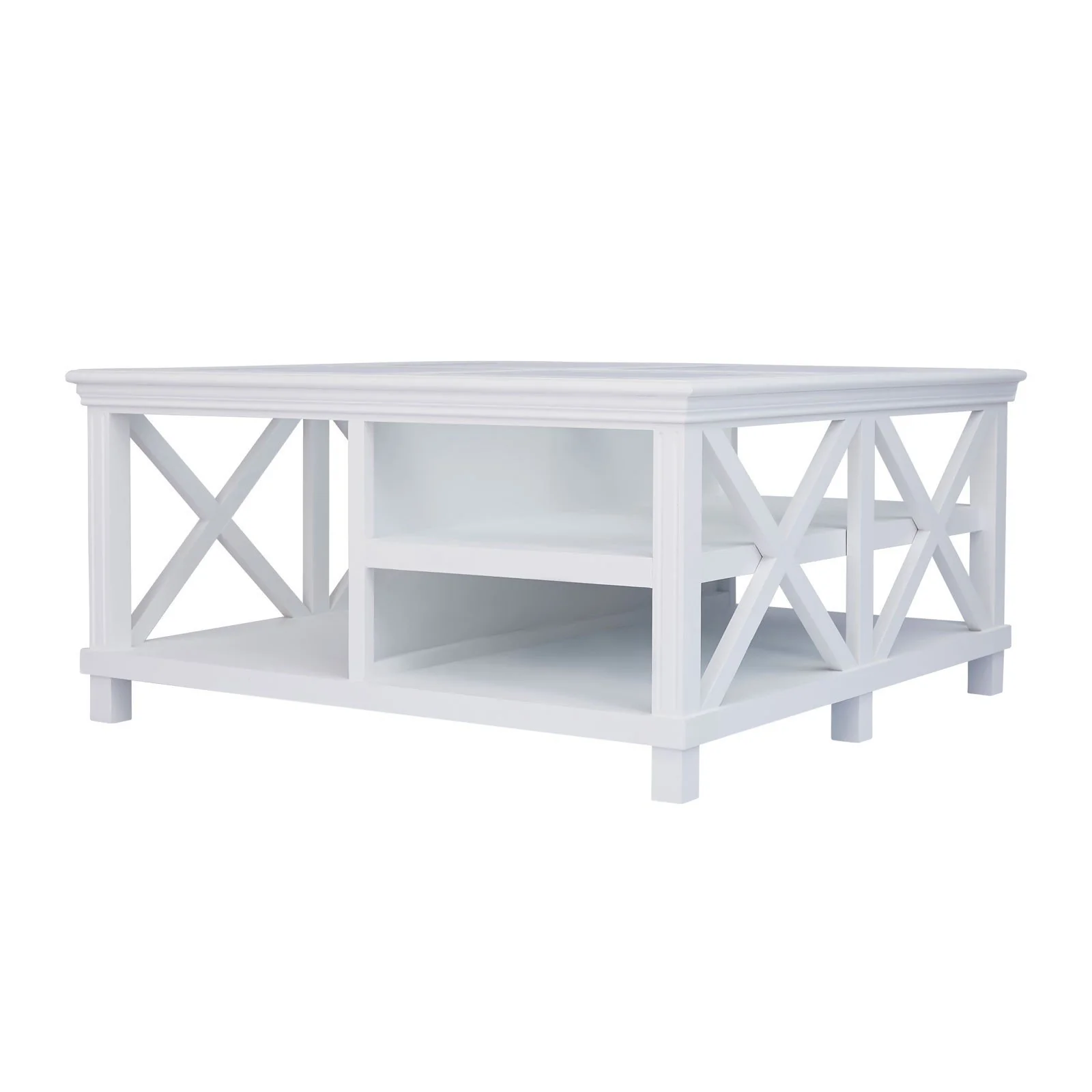 Hamptons Coastal Large Glass Coffee Table - Image 10