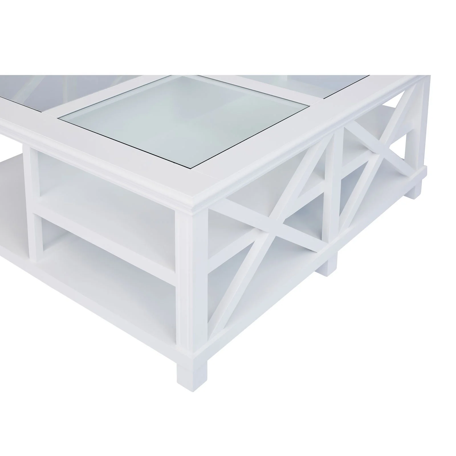 Hamptons Coastal Large Glass Coffee Table - Image 13