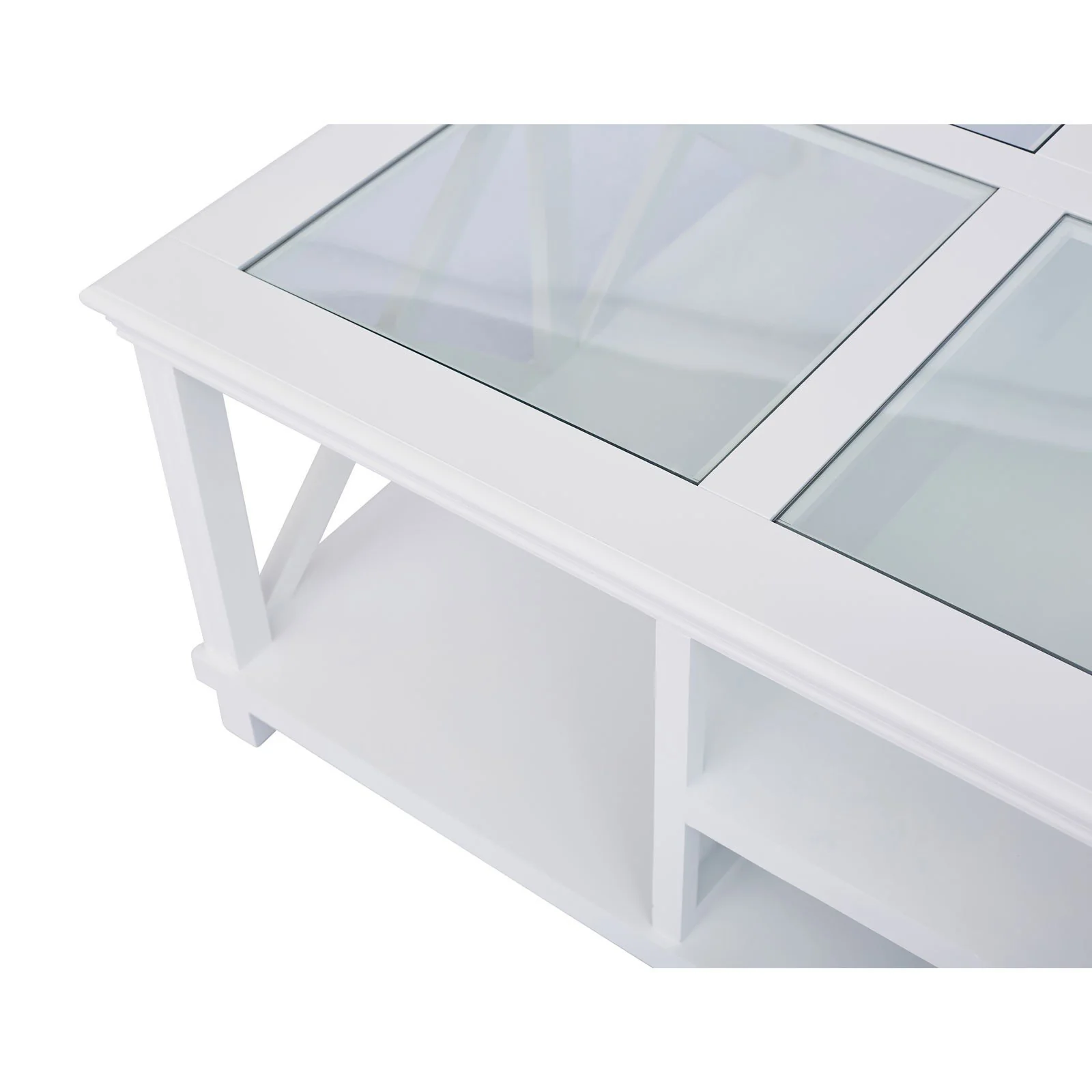 Hamptons Coastal Large Glass Coffee Table - Image 14