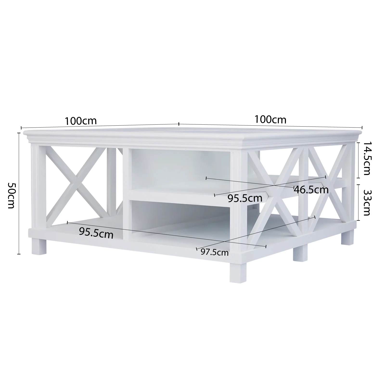 Hamptons Coastal Large Glass Coffee Table - Image 17