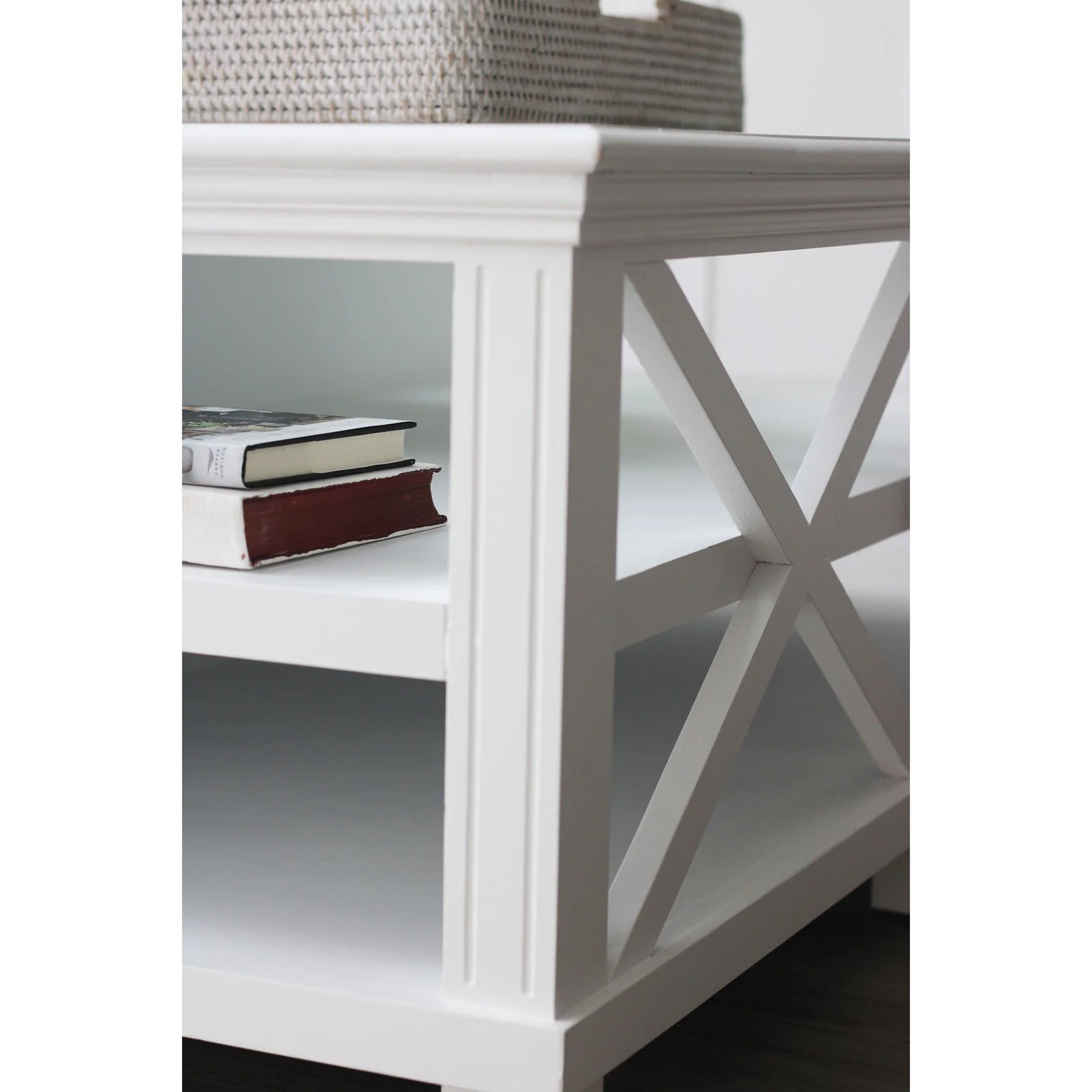 Hamptons Coastal Large Glass Coffee Table - Image 7