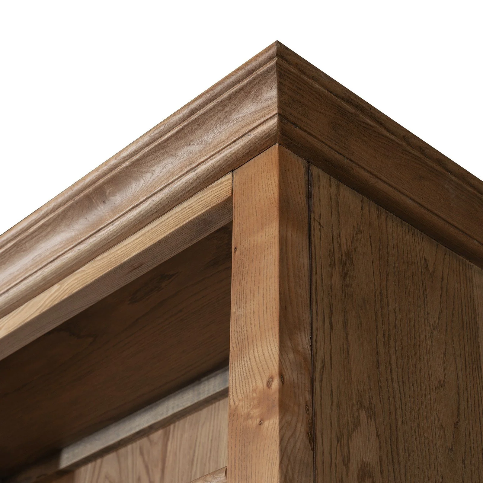 Hamptons Coastal Natural Ash Open Double Buffet and Hutch Bookcase with Ladder - Image 7