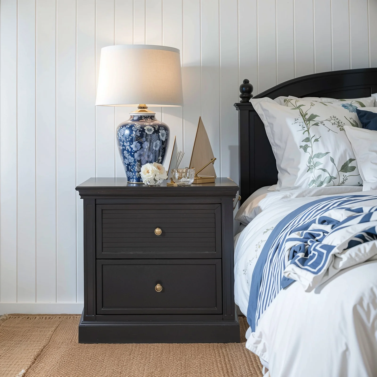 Hamptons Coastal Seaside 2 Drawer Bedside Table Night Stand - Image 13