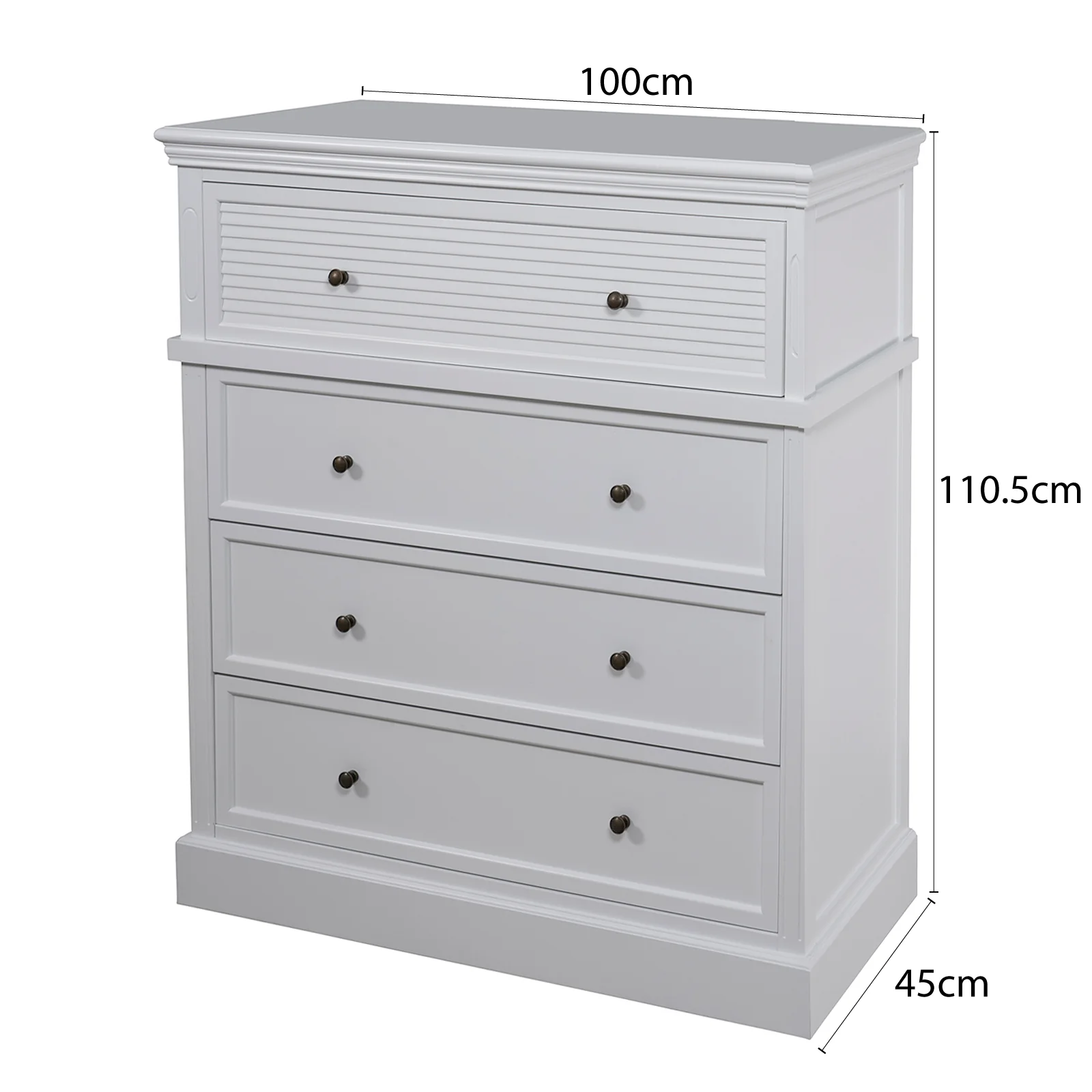 Hamptons Coastal Seaside 4 Drawer Chest Tallboy Cabinet - Image 12