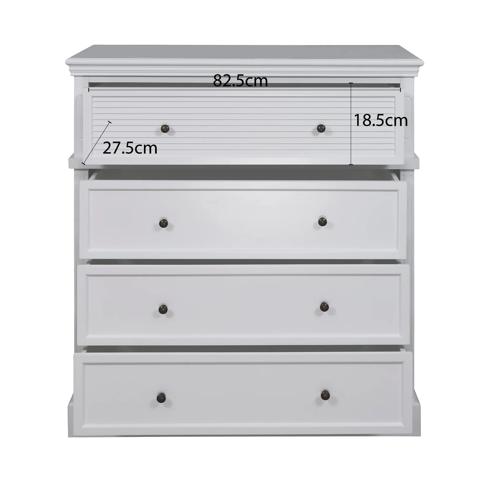 Hamptons Coastal Seaside 4 Drawer Chest Tallboy Cabinet - Image 13