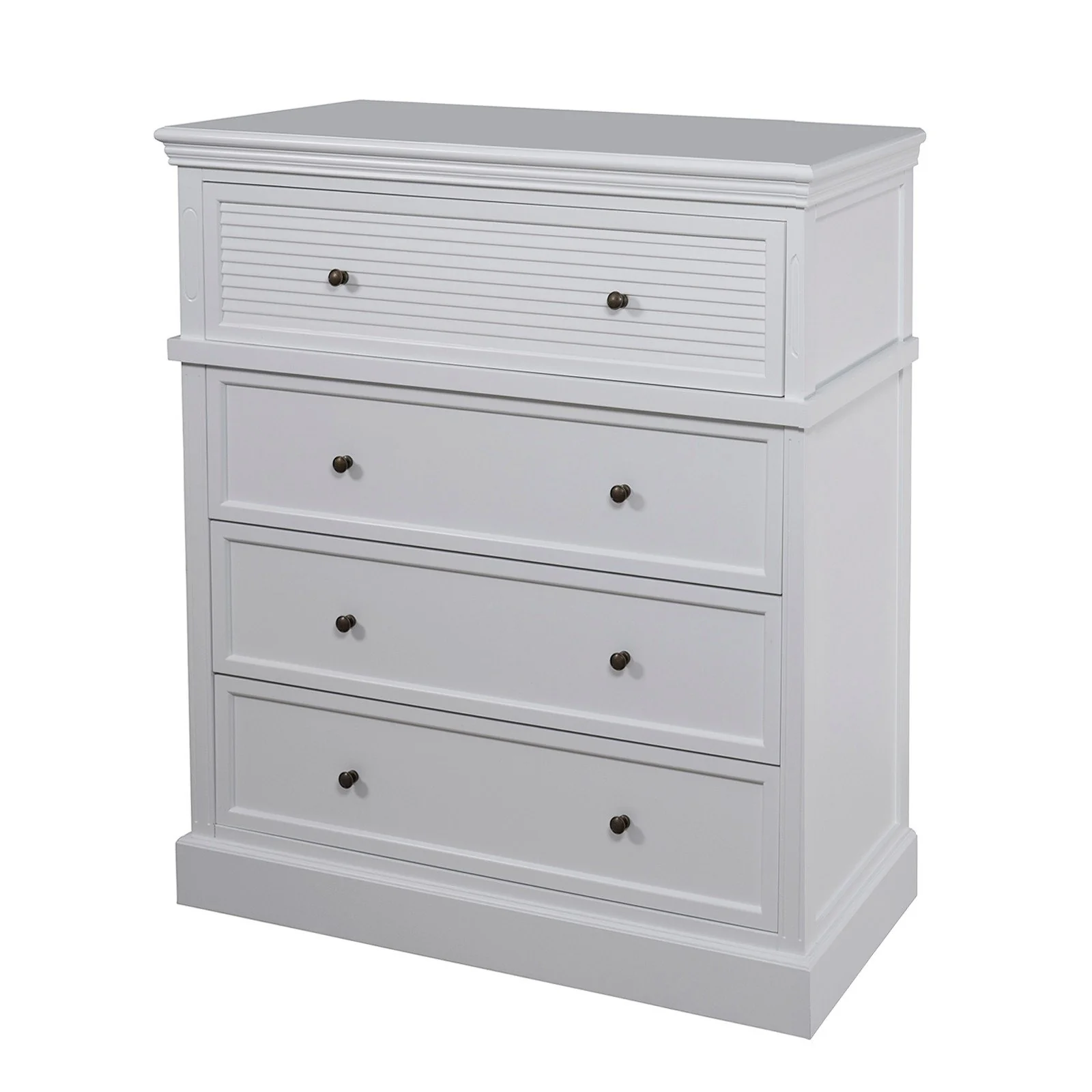 Hamptons Coastal Seaside 4 Drawer Chest Tallboy Cabinet - Image 4