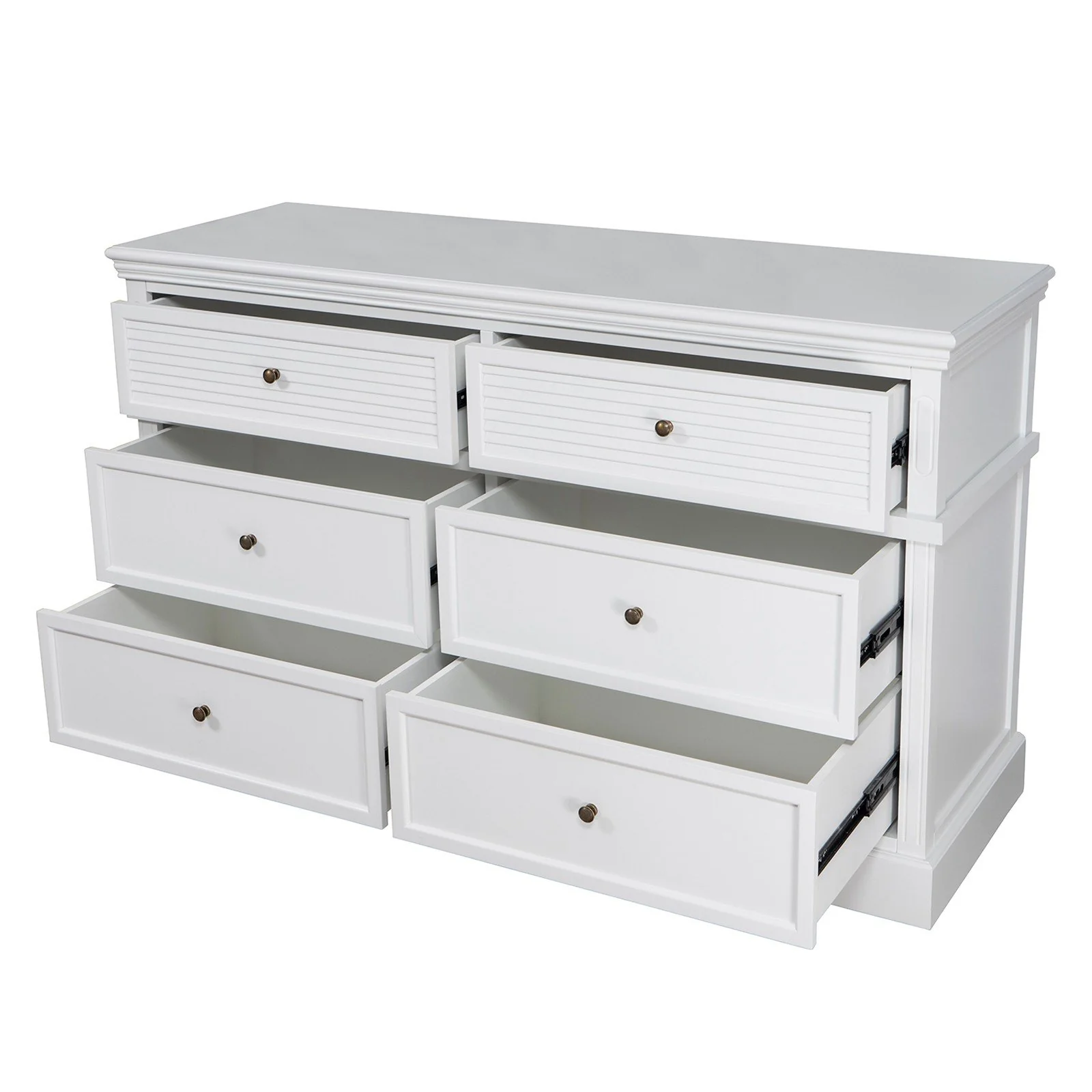 Hamptons Coastal Seaside 6 Drawer Chest Tallboy Cabinet - Image 6