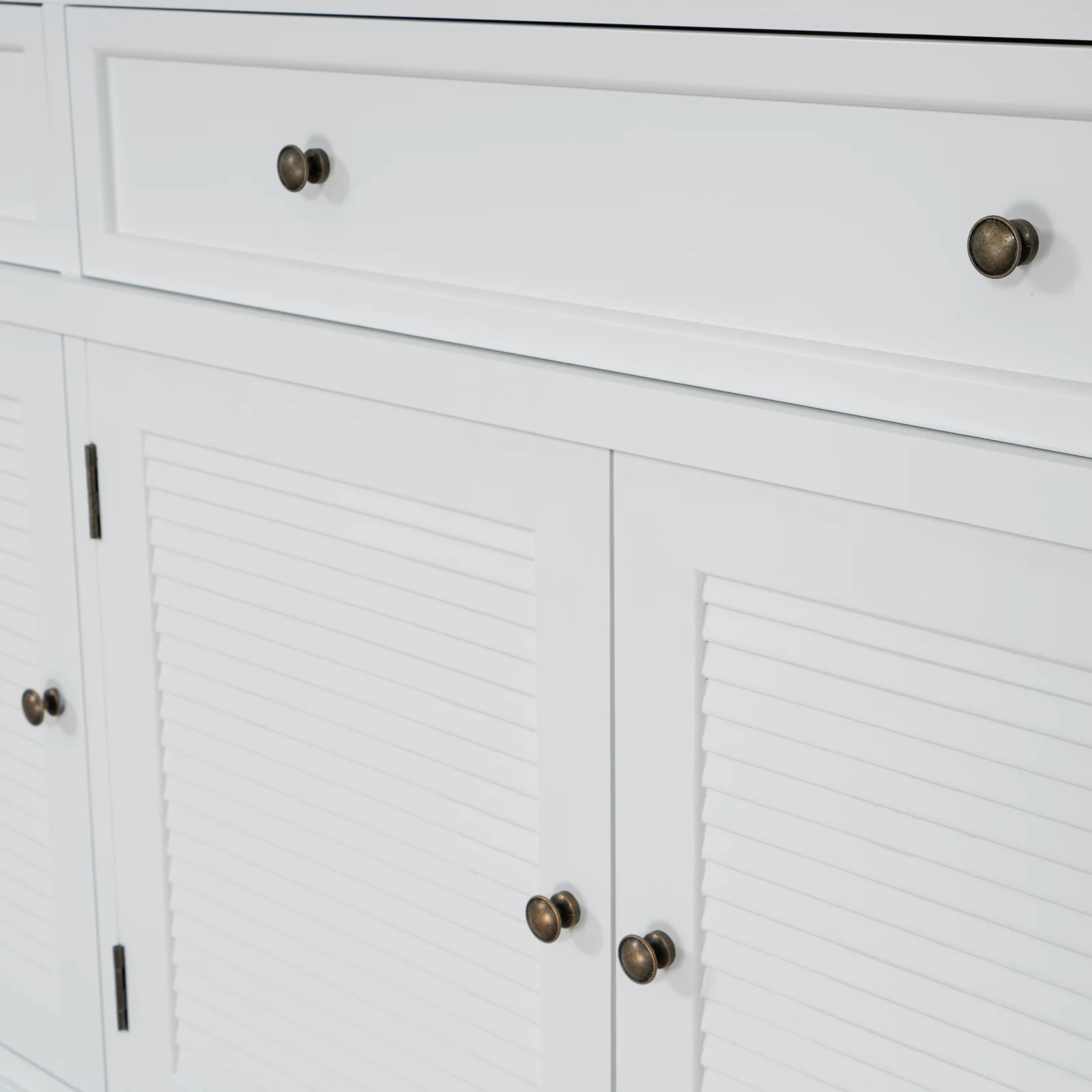 Hamptons Coastal Seaside Glass Hutch Cabinet and Buffet - Image 12