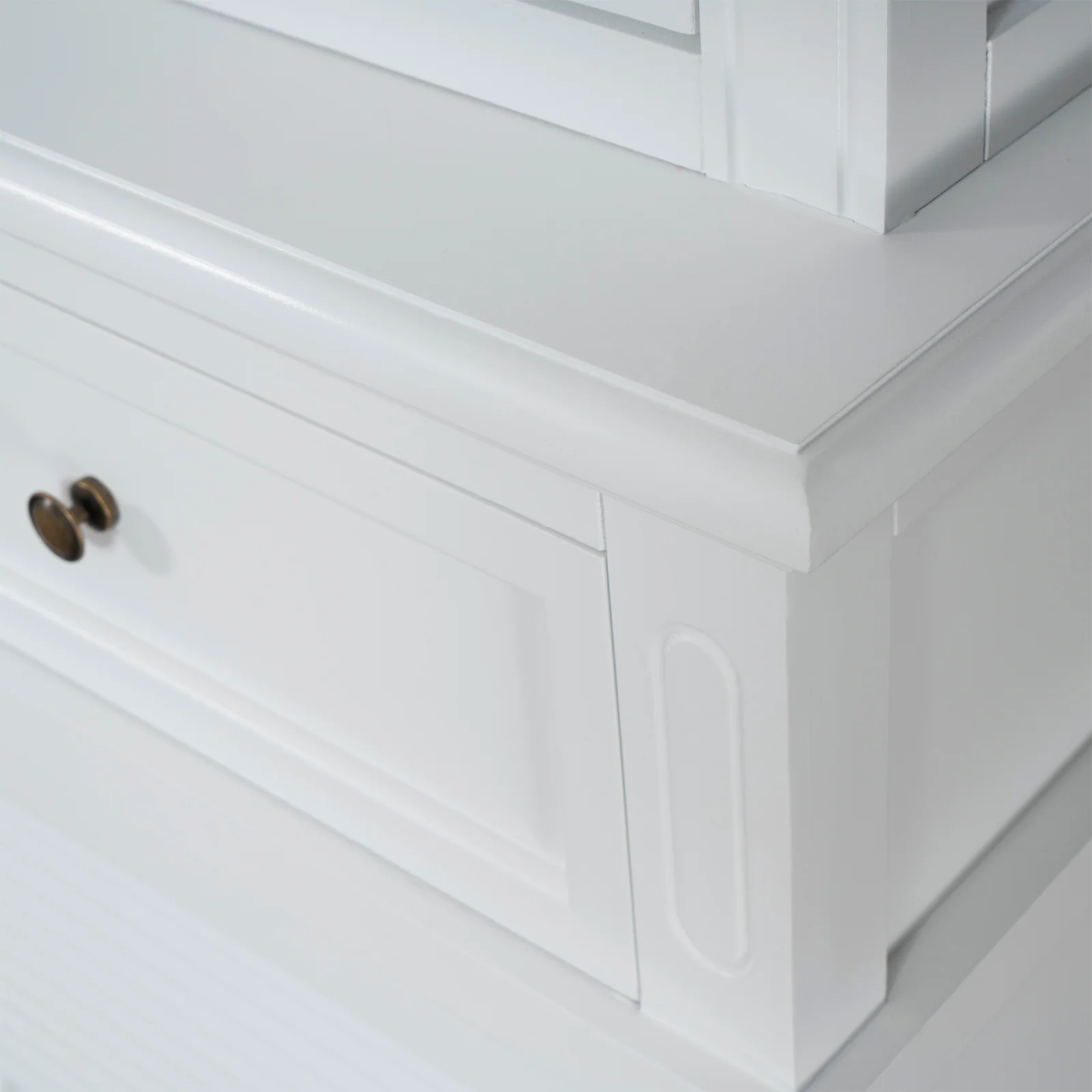 Hamptons Coastal Seaside Glass Hutch Cabinet and Buffet - Image 7