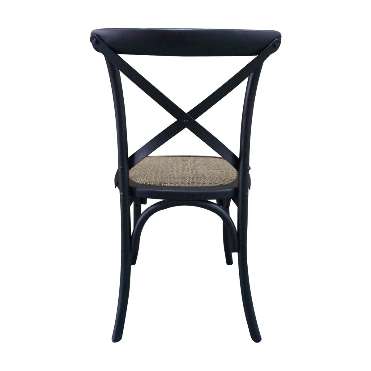 Hamptons Coastal Birch American Oak Rattan Seat Cross Back Dining Chairs - Image 5