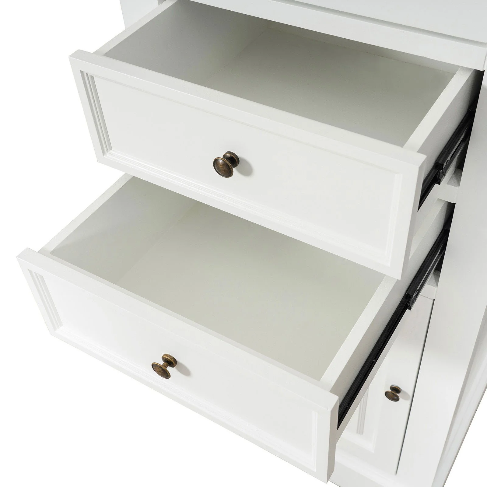 Hamptons Coastal Tall Glass Door 2 Drawer Cabinet - Image 11