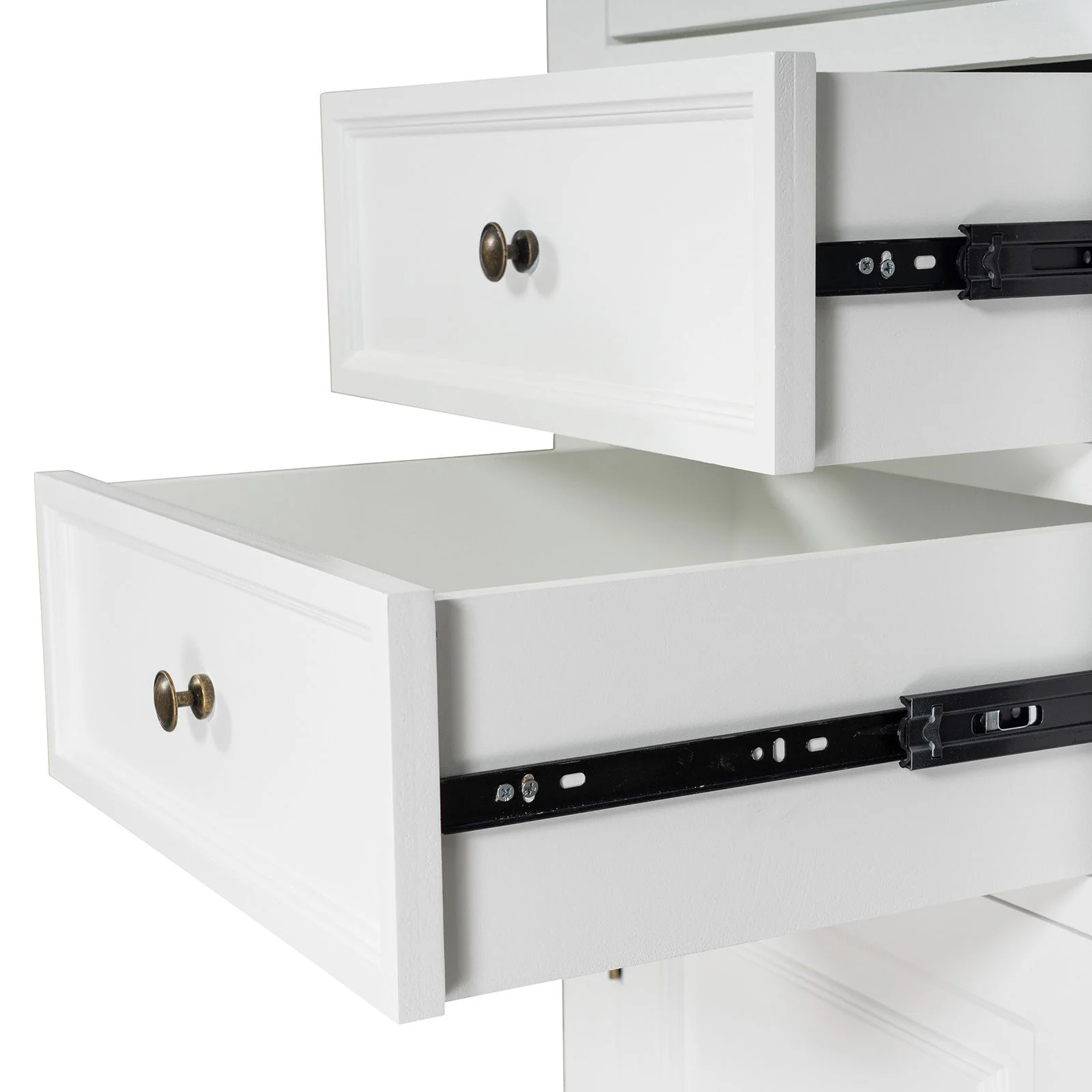 Hamptons Coastal Tall Glass Door 2 Drawer Cabinet - Image 12