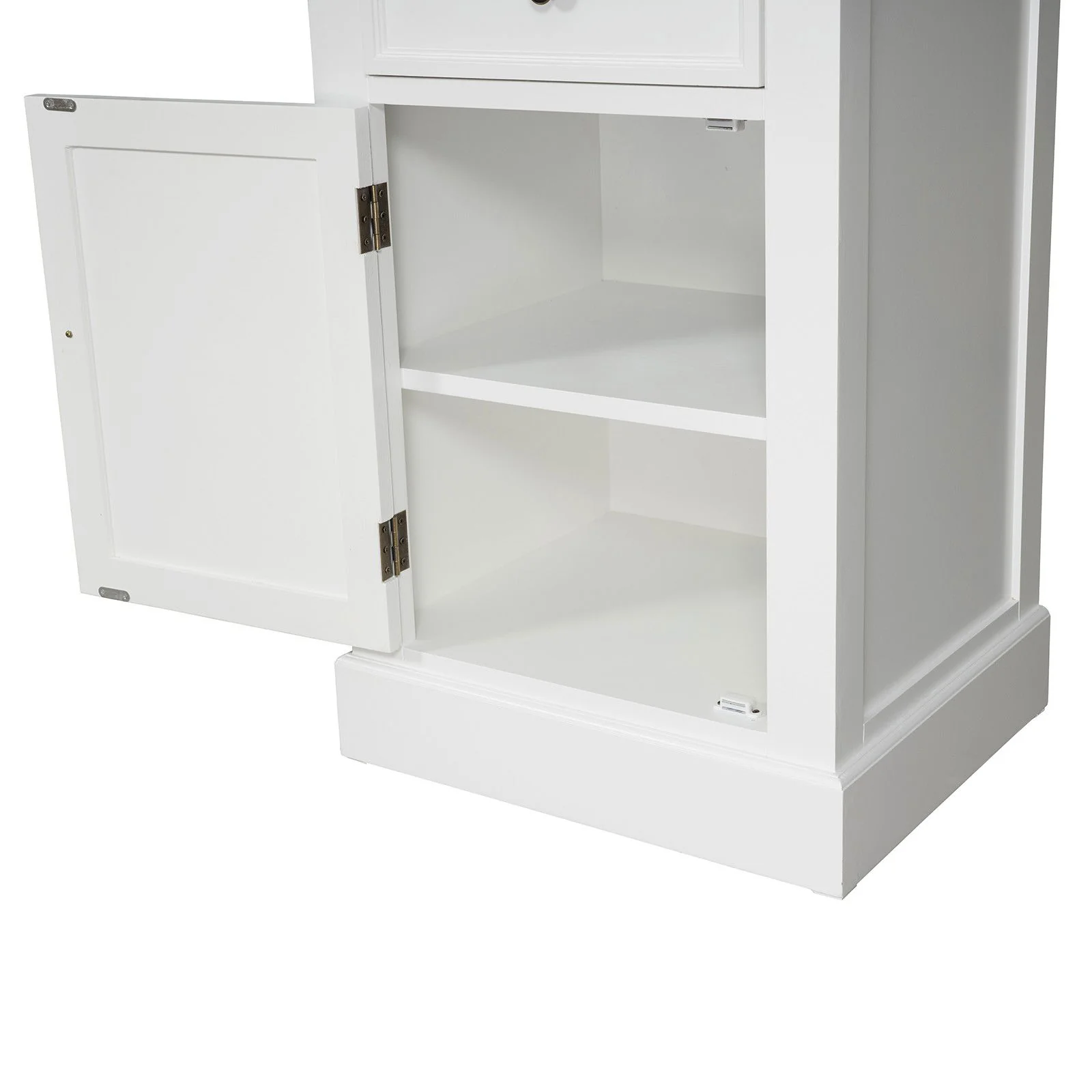 Hamptons Coastal Tall Glass Door 2 Drawer Cabinet - Image 13