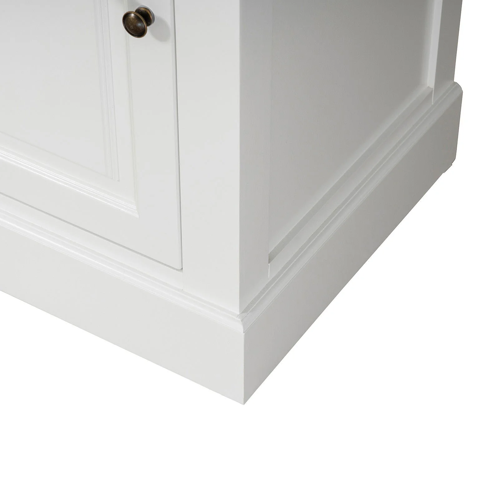 Hamptons Coastal Tall Glass Door 2 Drawer Cabinet - Image 14