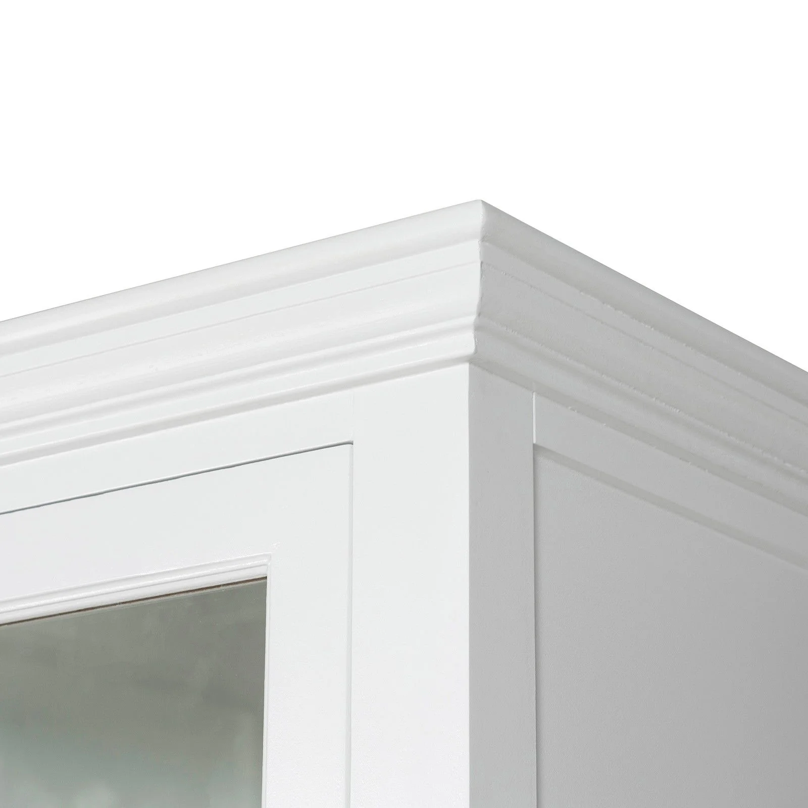 Hamptons Coastal Tall Glass Door 2 Drawer Cabinet - Image 7
