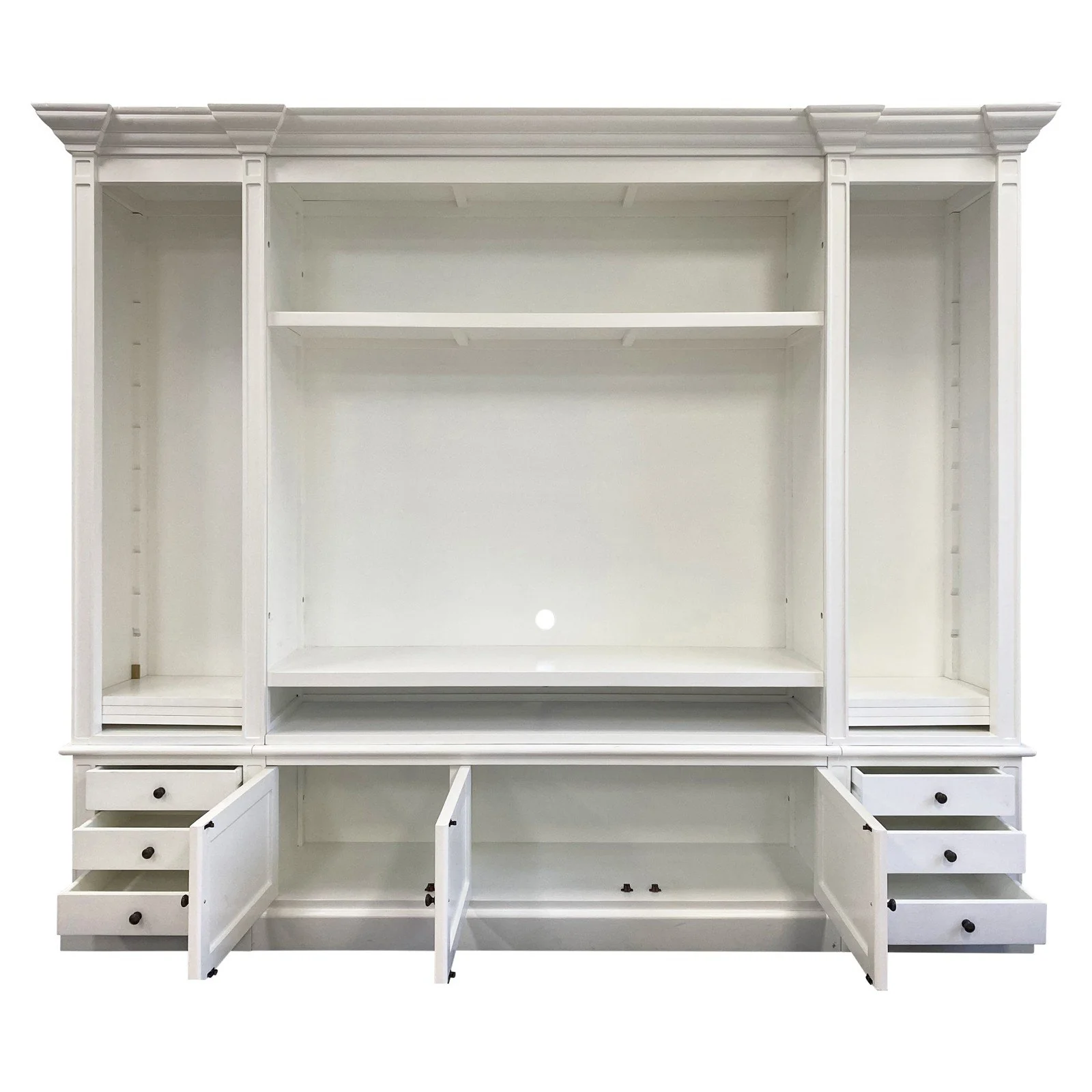 Hamptons Coastal White Entertainment Unit Cabinet with Optional Solid Hardwood Upgrade - Image 14