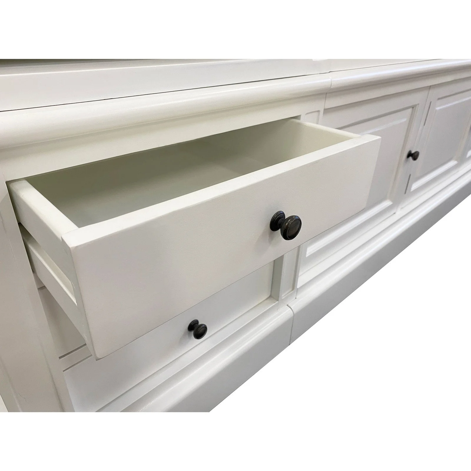 Hamptons Coastal White Entertainment Unit Cabinet with Optional Solid Hardwood Upgrade - Image 17