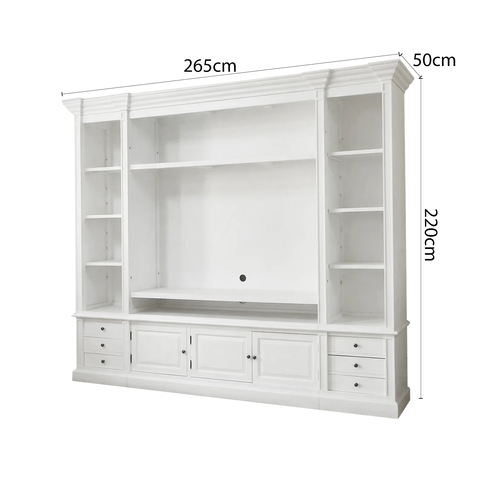 Hamptons Coastal White Entertainment Unit Cabinet with Optional Solid Hardwood Upgrade - Image 18