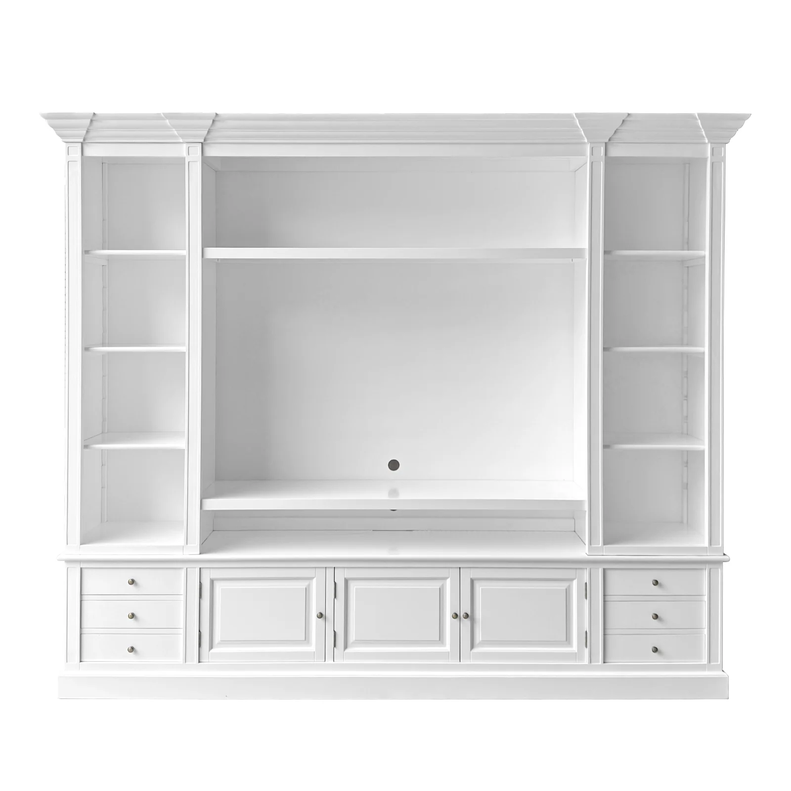 Hamptons Coastal White Entertainment Unit Cabinet with Optional Solid Hardwood Upgrade - Image 5