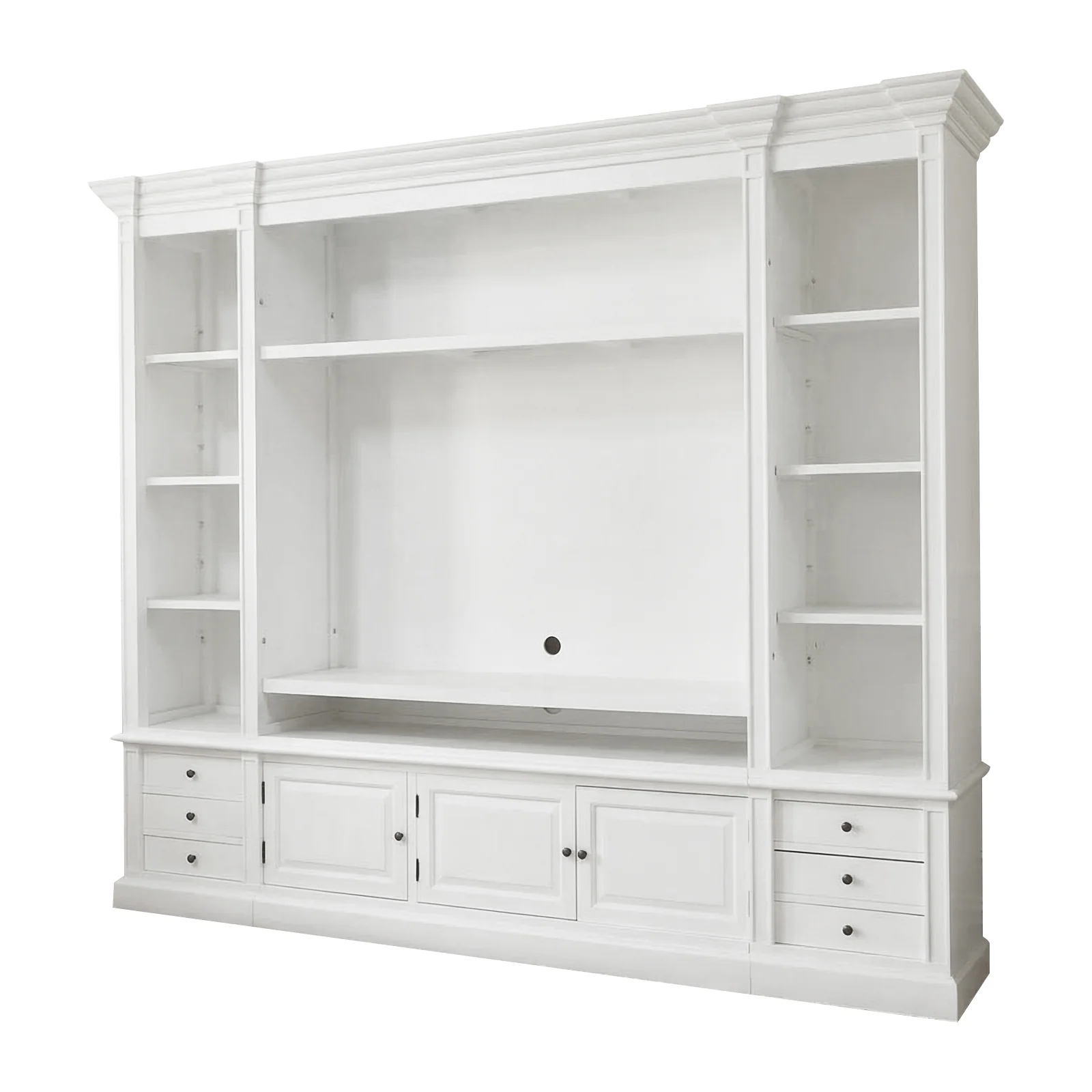 Hamptons Coastal White Entertainment Unit Cabinet with Optional Solid Hardwood Upgrade - Image 6
