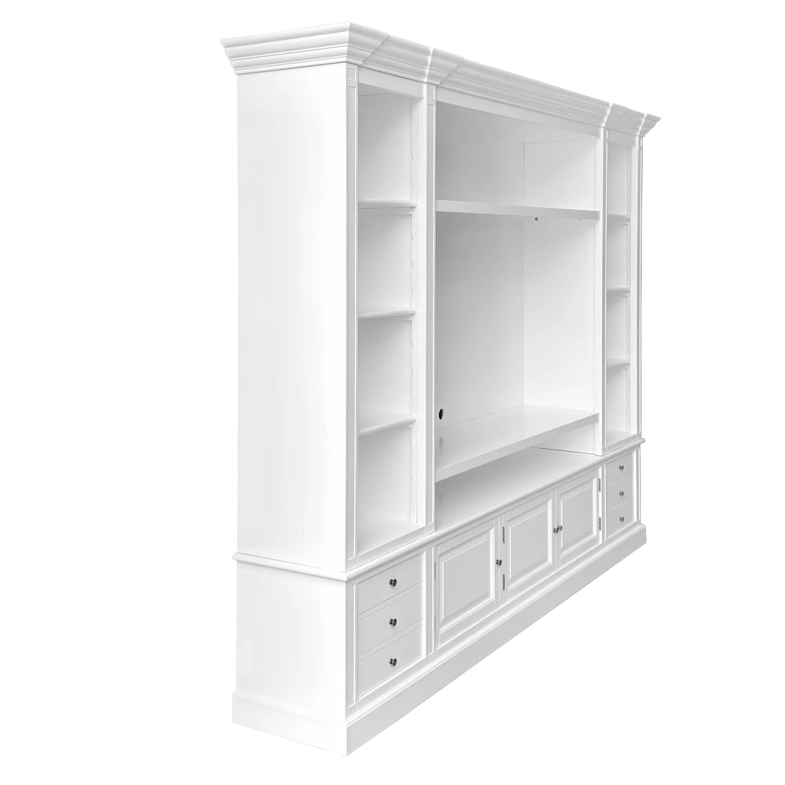 Hamptons Coastal White Entertainment Unit Cabinet with Optional Solid Hardwood Upgrade - Image 7