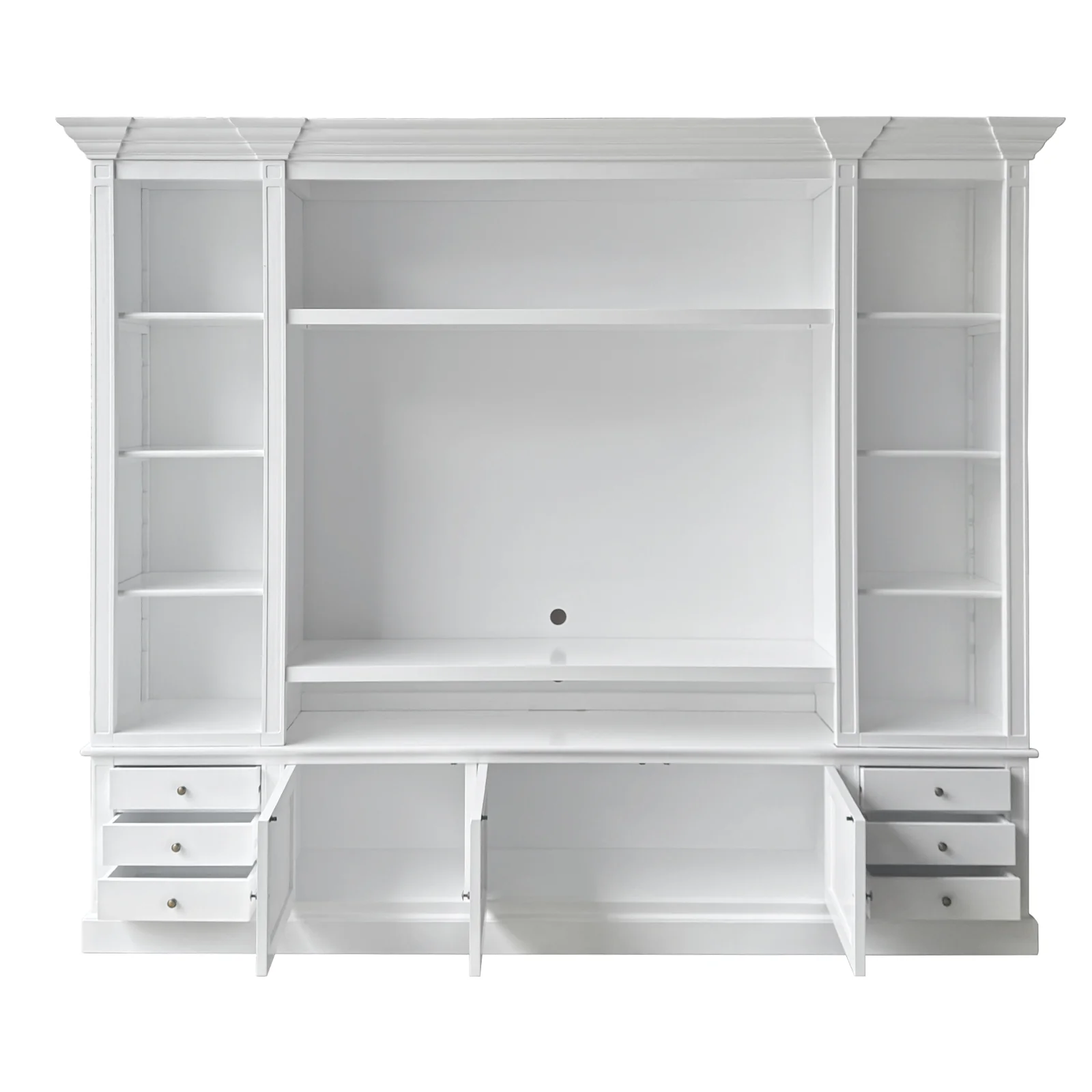 Hamptons Coastal White Entertainment Unit Cabinet with Optional Solid Hardwood Upgrade - Image 9