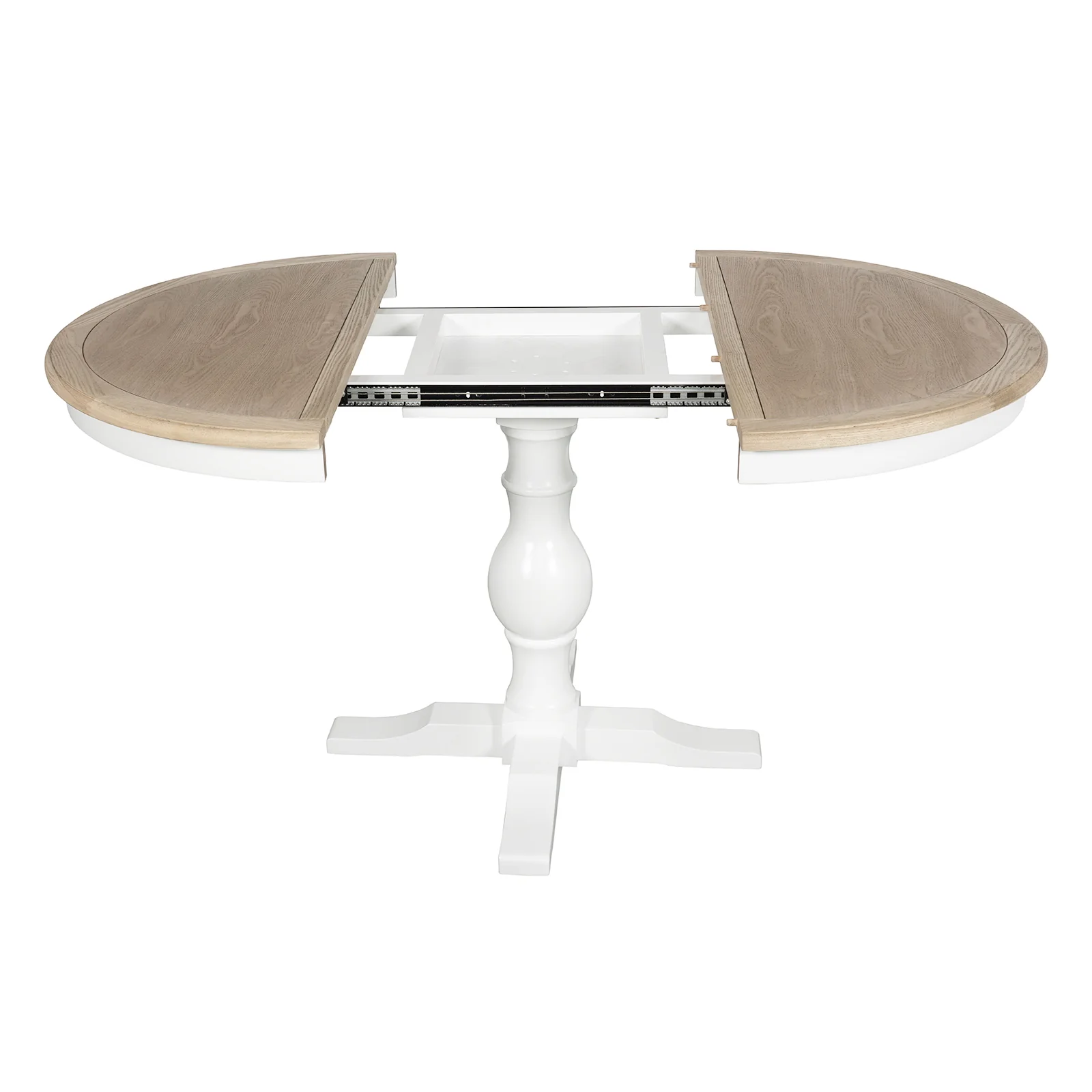 Hamptons/French Provincial Extendable Pedestal Round 100-150cm Extendable Dining Table - Image 16