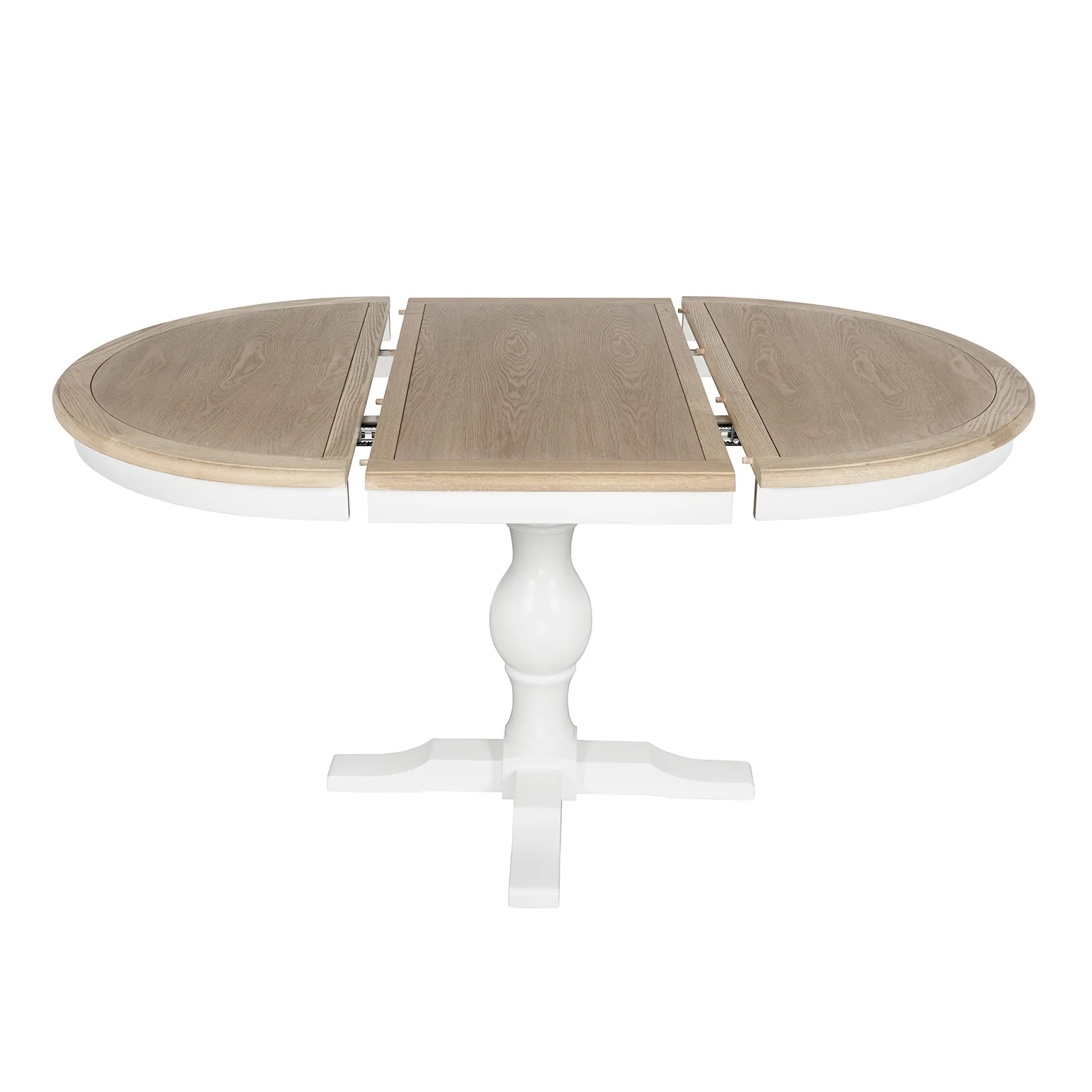 Hamptons/French Provincial Extendable Pedestal Round 100-150cm Extendable Dining Table - Image 17