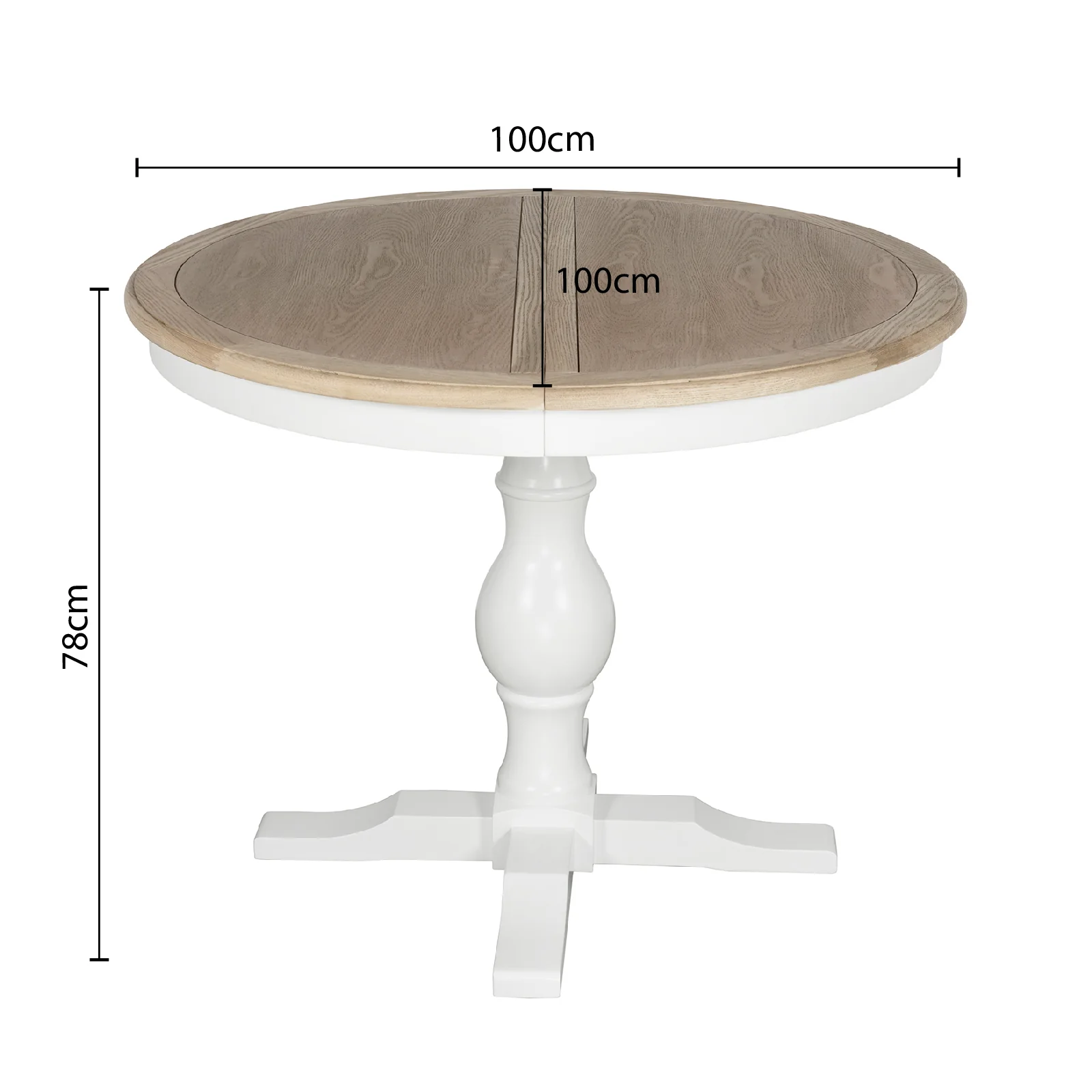 Hamptons/French Provincial Extendable Pedestal Round 100-150cm Extendable Dining Table - Image 22