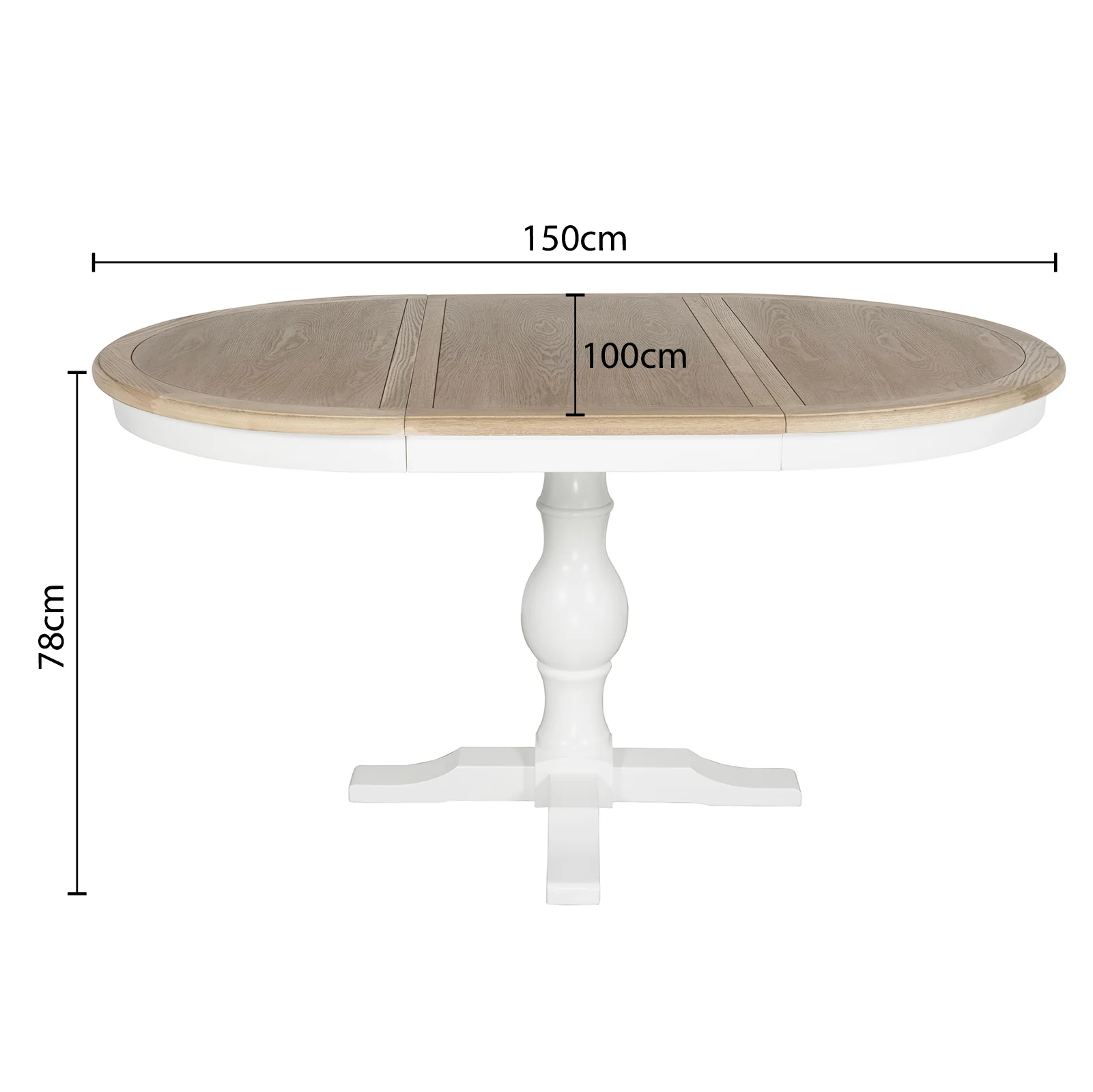 Hamptons/French Provincial Extendable Pedestal Round 100-150cm Extendable Dining Table - Image 23