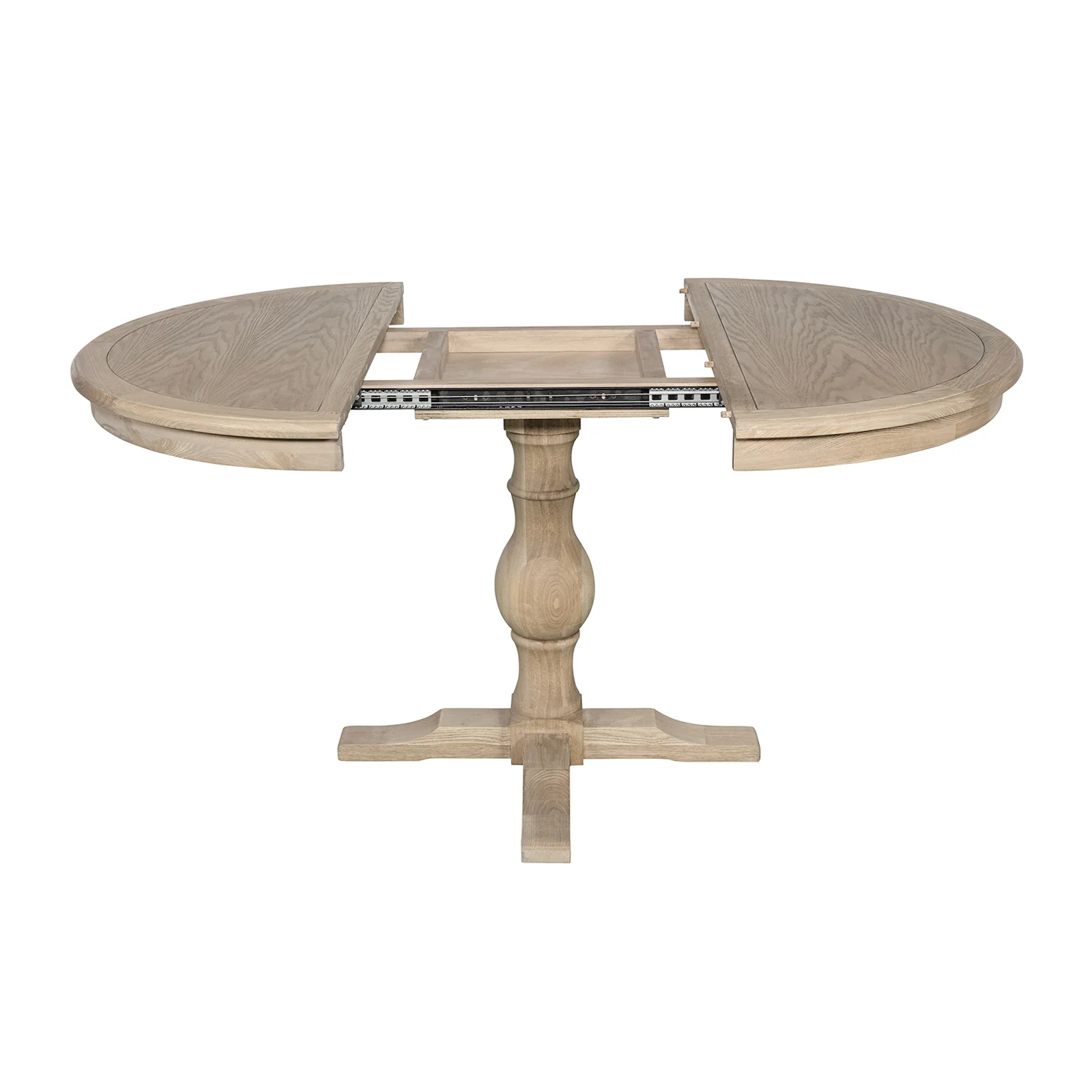 Hamptons/French Provincial Extendable Pedestal Round 100-150cm Extendable Dining Table - Image 33