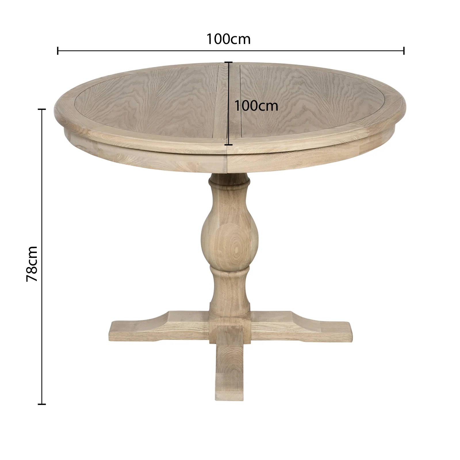 Hamptons/French Provincial Extendable Pedestal Round 100-150cm Extendable Dining Table - Image 39