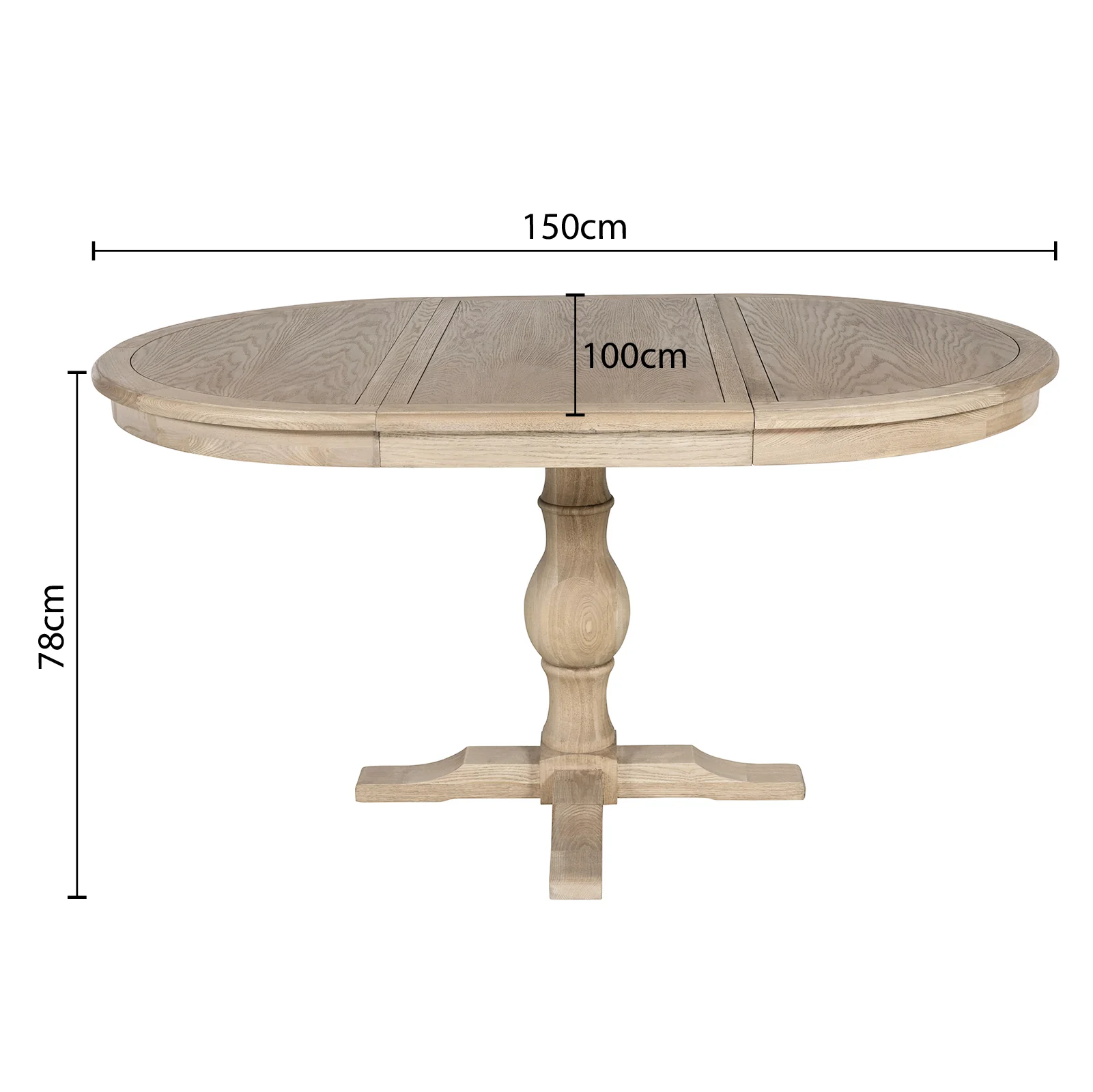 Hamptons/French Provincial Extendable Pedestal Round 100-150cm Extendable Dining Table - Image 40