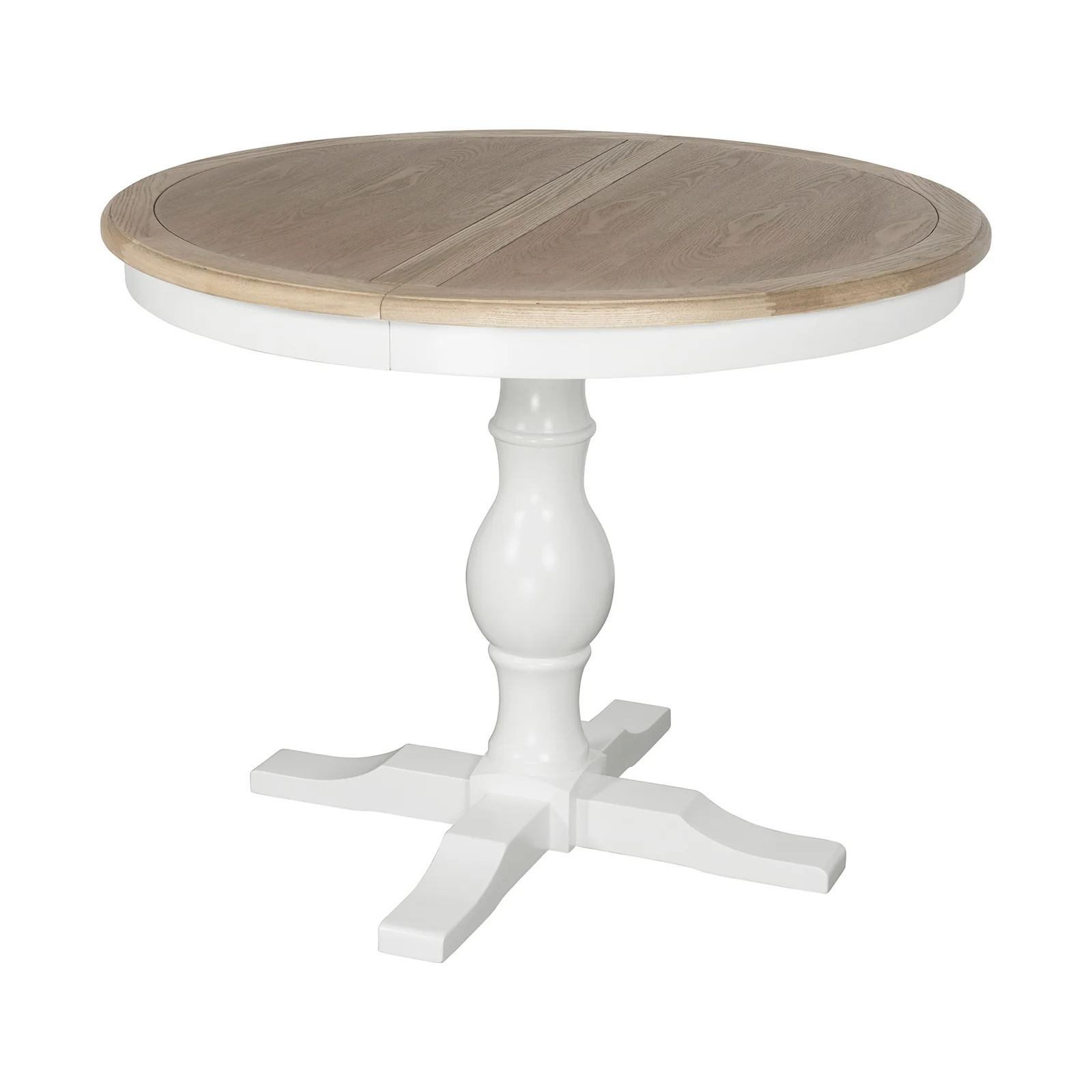 Hamptons/French Provincial Extendable Pedestal Round 100-150cm Extendable Dining Table - Image 9