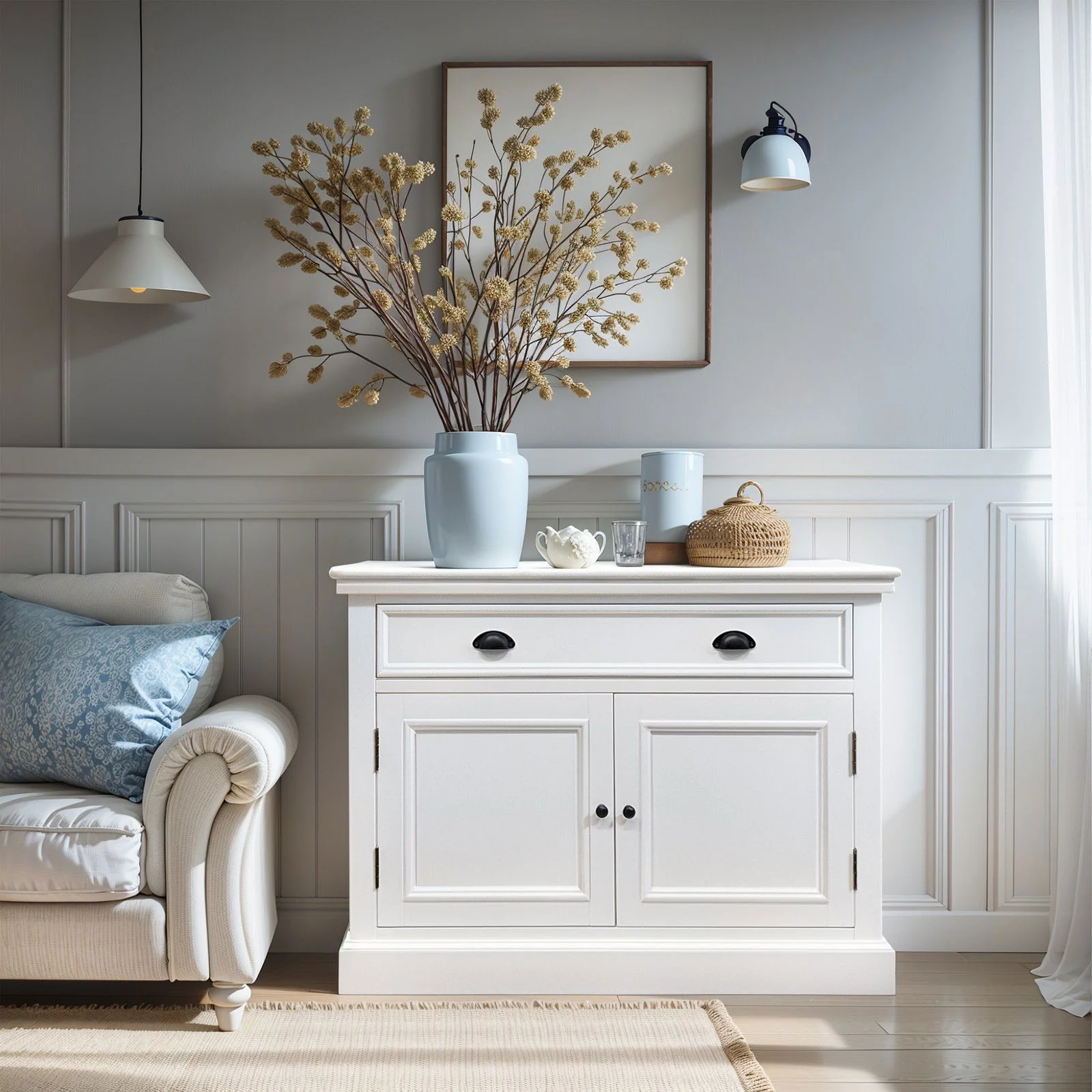 Hamptons Halifax 2 Door Buffet Sideboard Cabinet