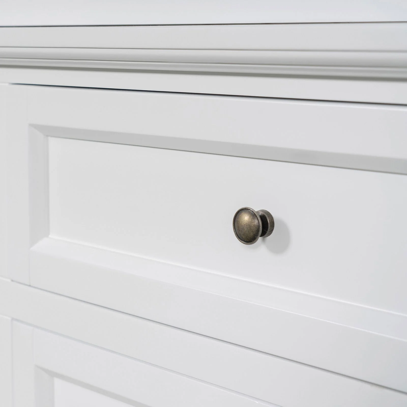 Hamptons Halifax 2 Glass Door 6 Drawer Kitchen Cabinet - Image 15