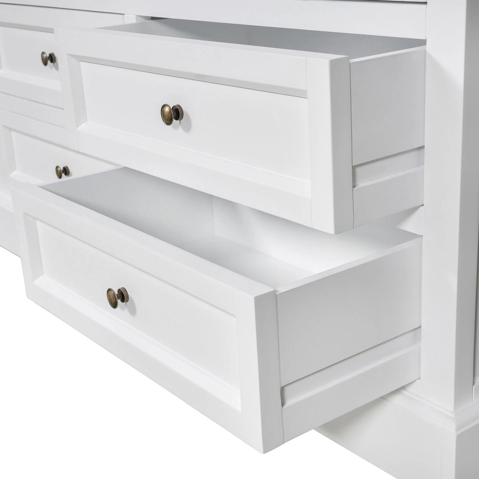 Hamptons Halifax 2 Glass Door 6 Drawer Kitchen Cabinet - Image 16