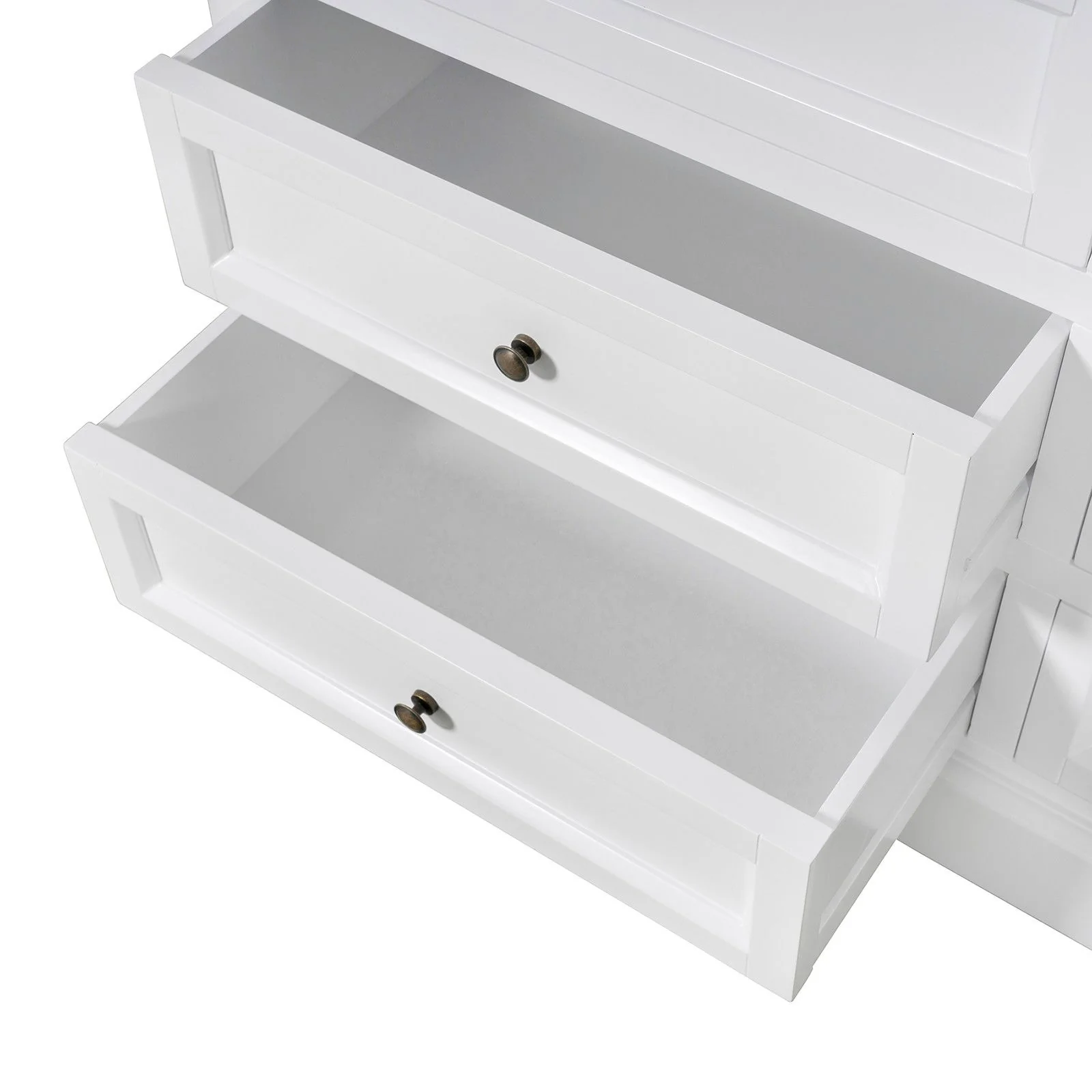 Hamptons Halifax 2 Glass Door 6 Drawer Kitchen Cabinet - Image 17