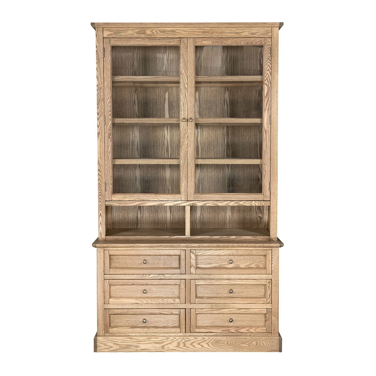Hamptons Halifax 2 Glass Door 6 Drawer Kitchen Cabinet - Image 22