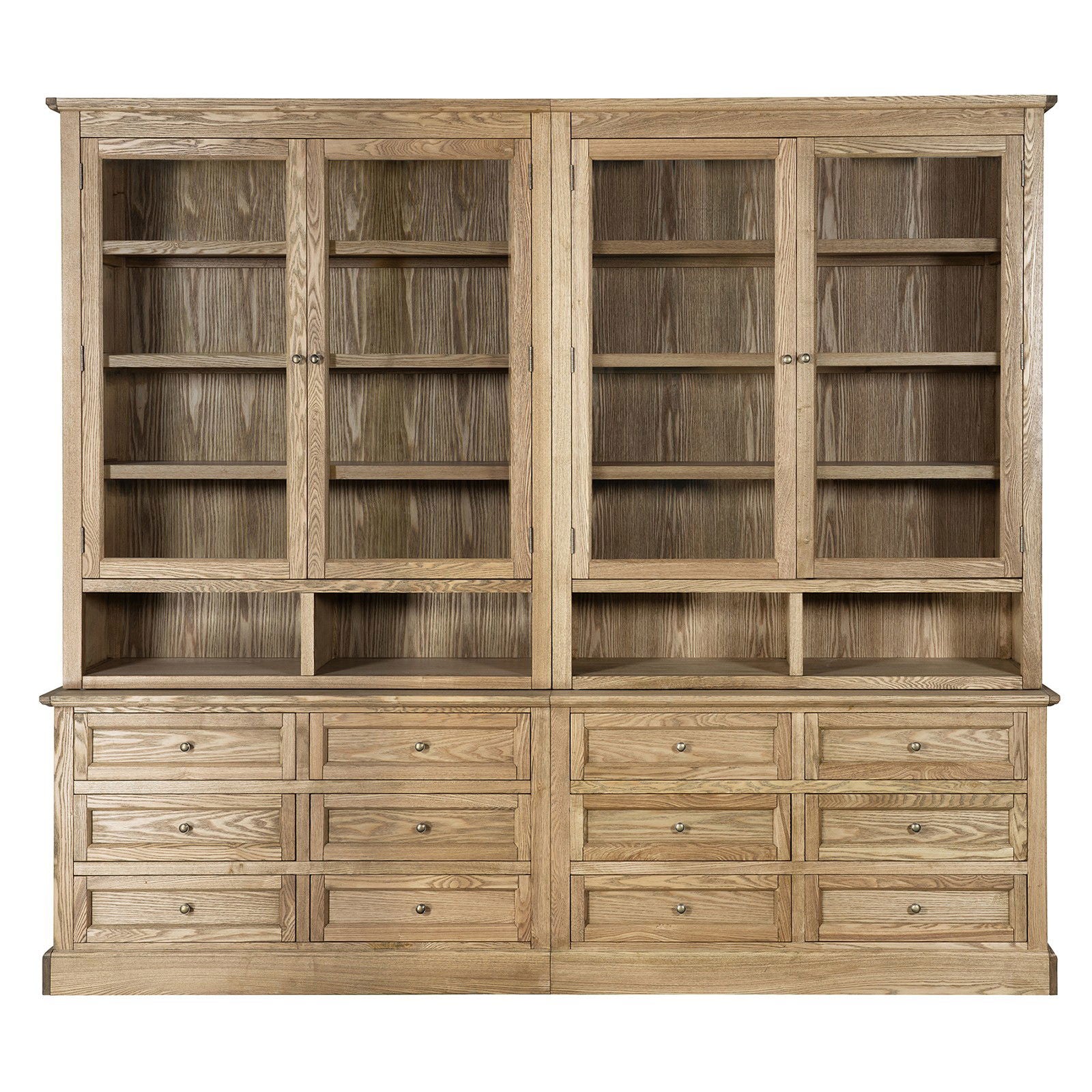 Hamptons Halifax 2 Glass Door 6 Drawer Kitchen Cabinet - Image 26