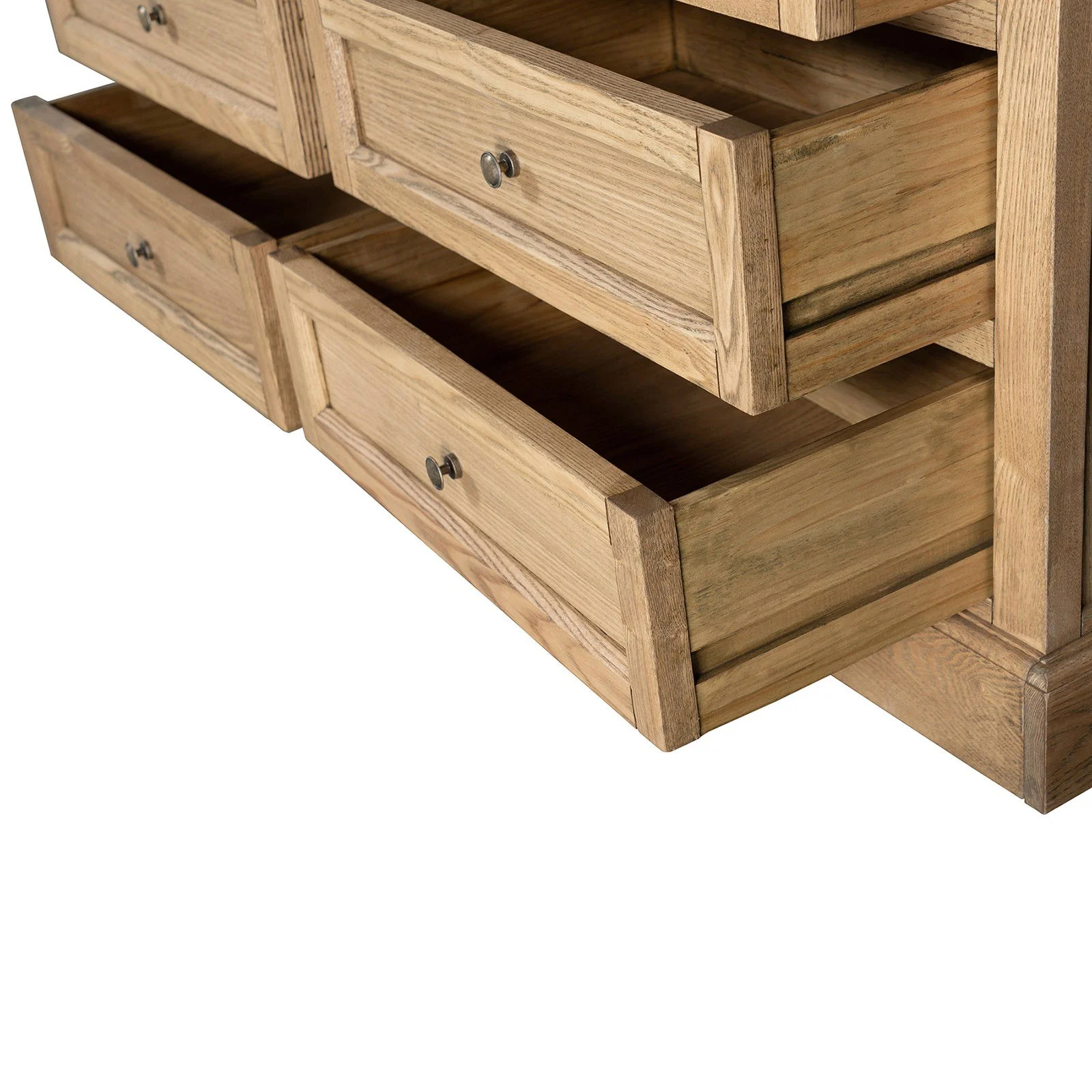 Hamptons Halifax 2 Glass Door 6 Drawer Kitchen Cabinet - Image 37