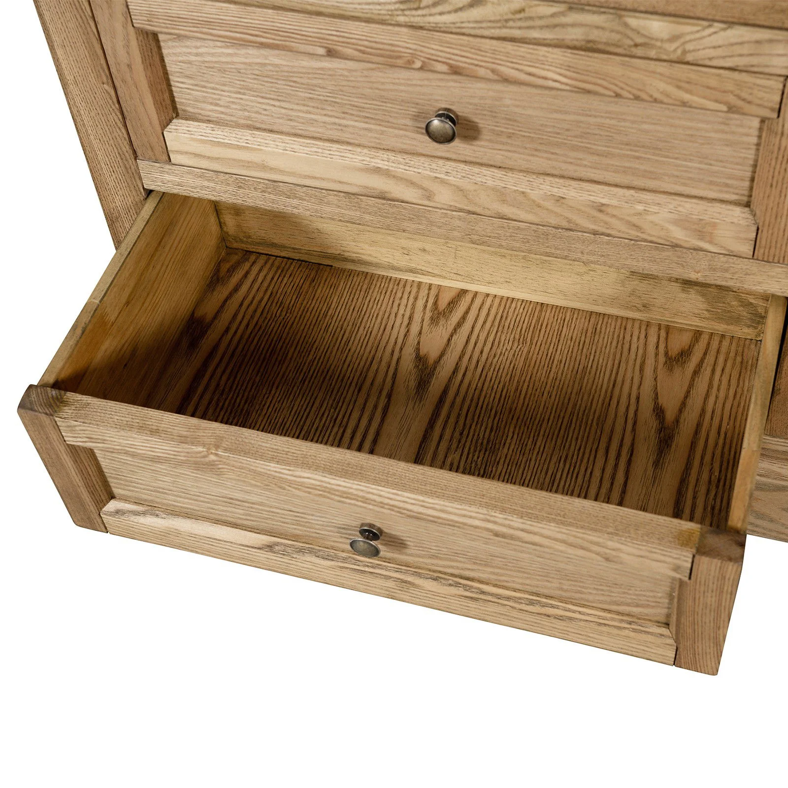 Hamptons Halifax 2 Glass Door 6 Drawer Kitchen Cabinet - Image 38